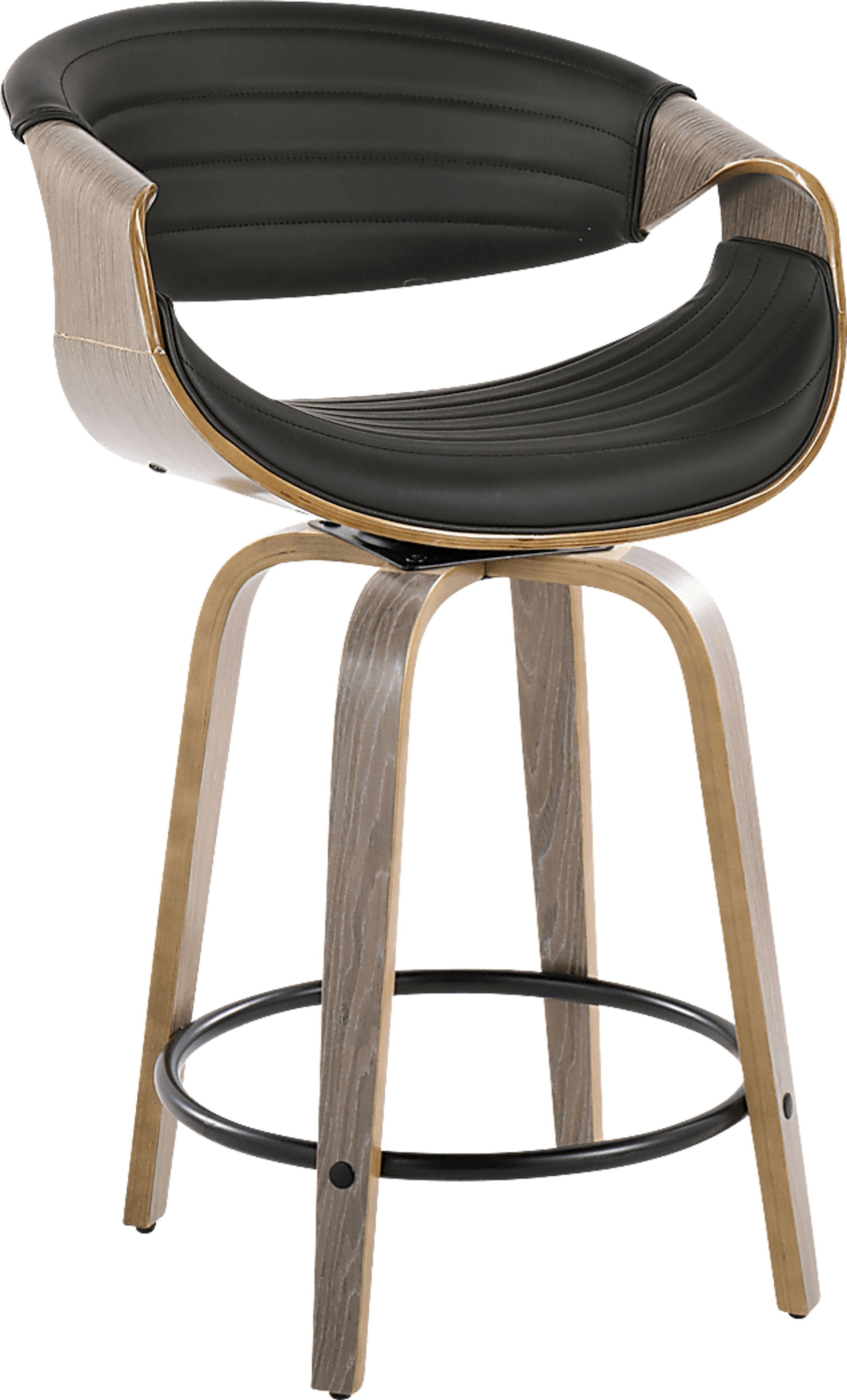 Loblolly I Black Swivel Counter Height Stool, Set of 2 - Image 3