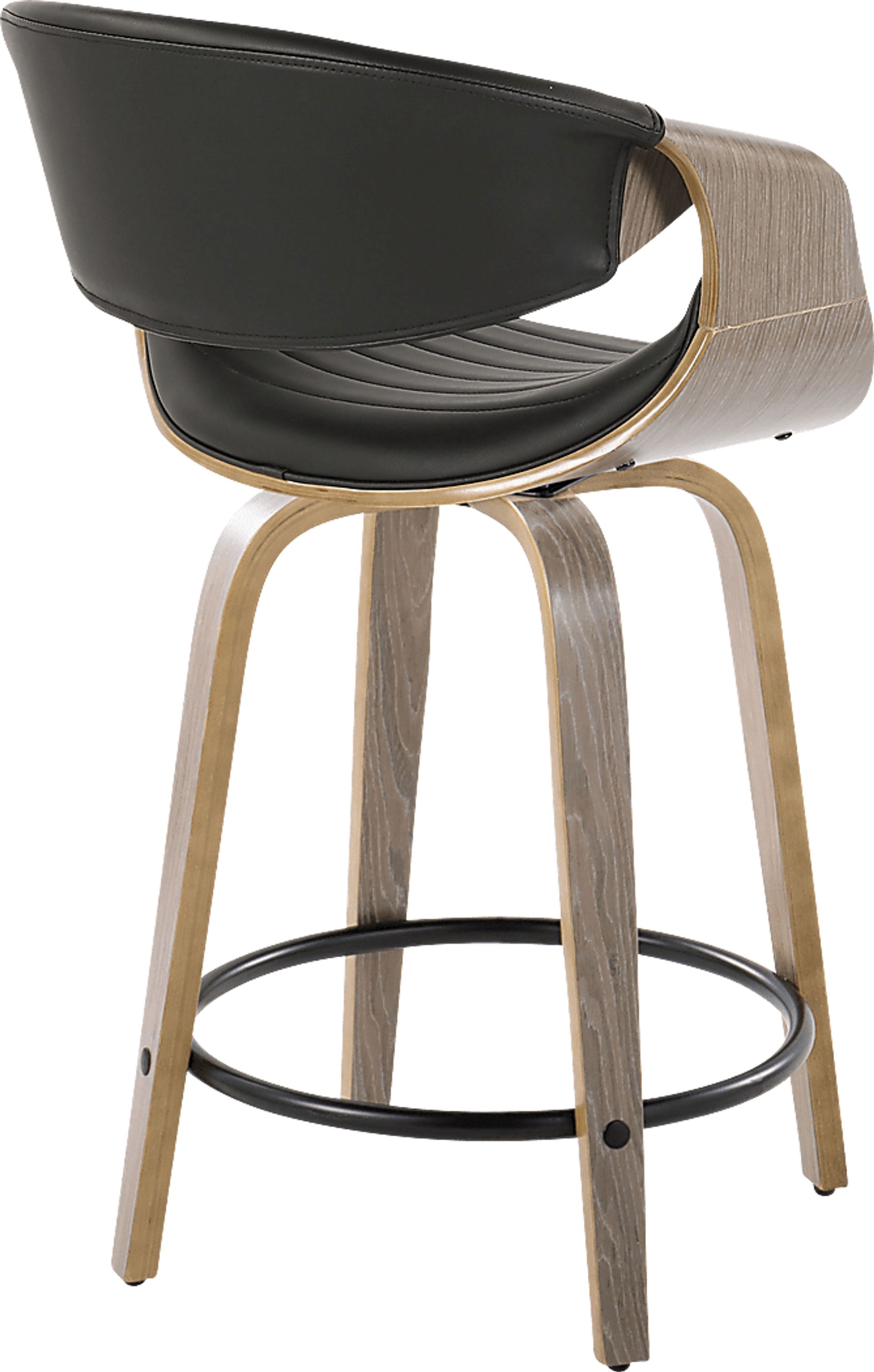 Loblolly I Black Swivel Counter Height Stool, Set of 2 - Image 4