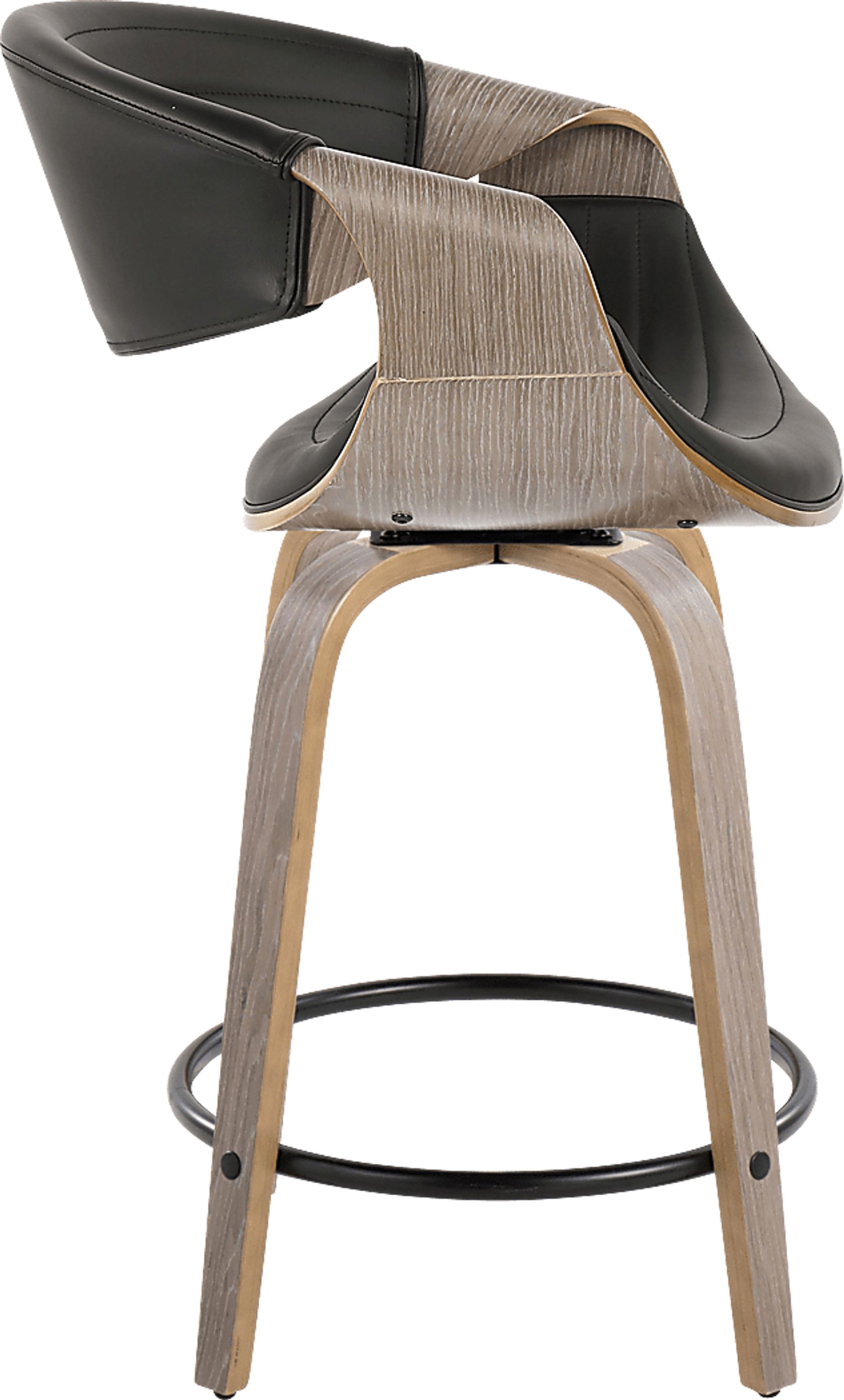 Loblolly I Black Swivel Counter Height Stool, Set of 2 - Image 7