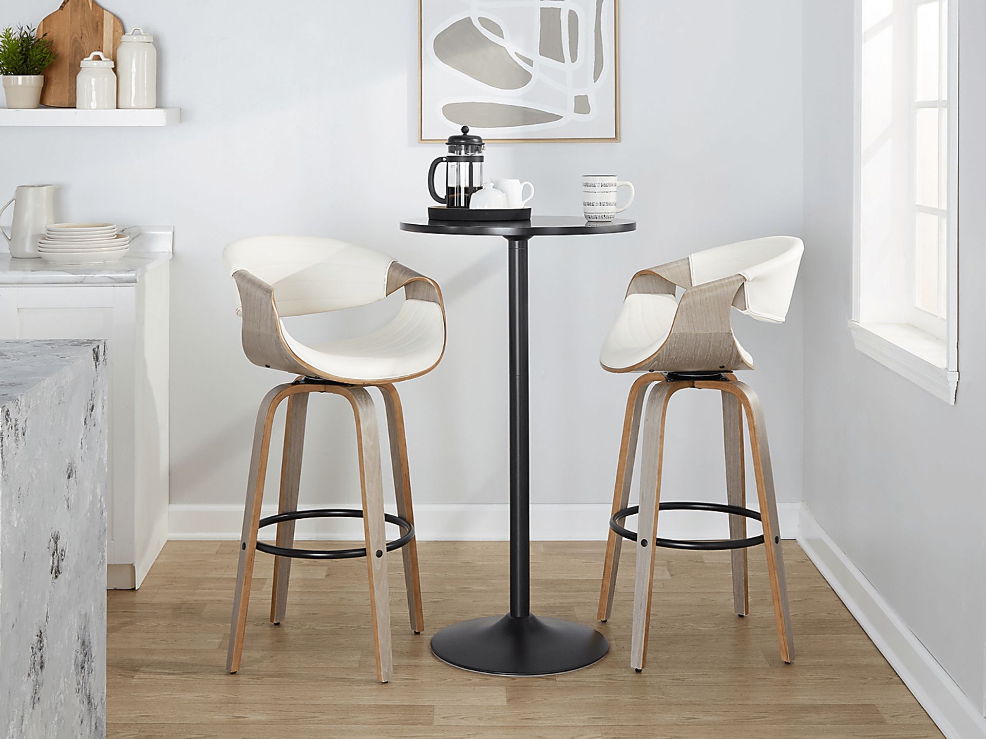 Loblolly I White Swivel Barstool, Set of 2 - Image 10