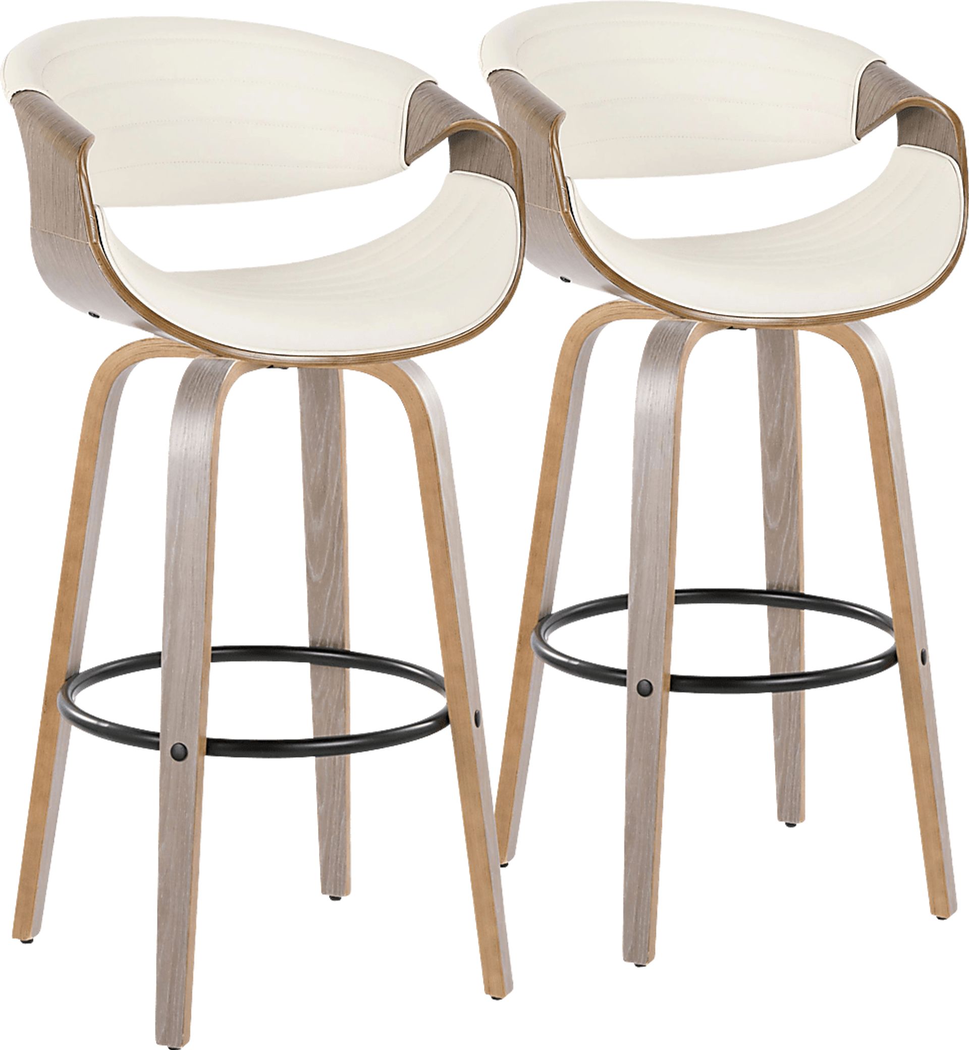 Loblolly I White Swivel Barstool, Set of 2 - Image 1