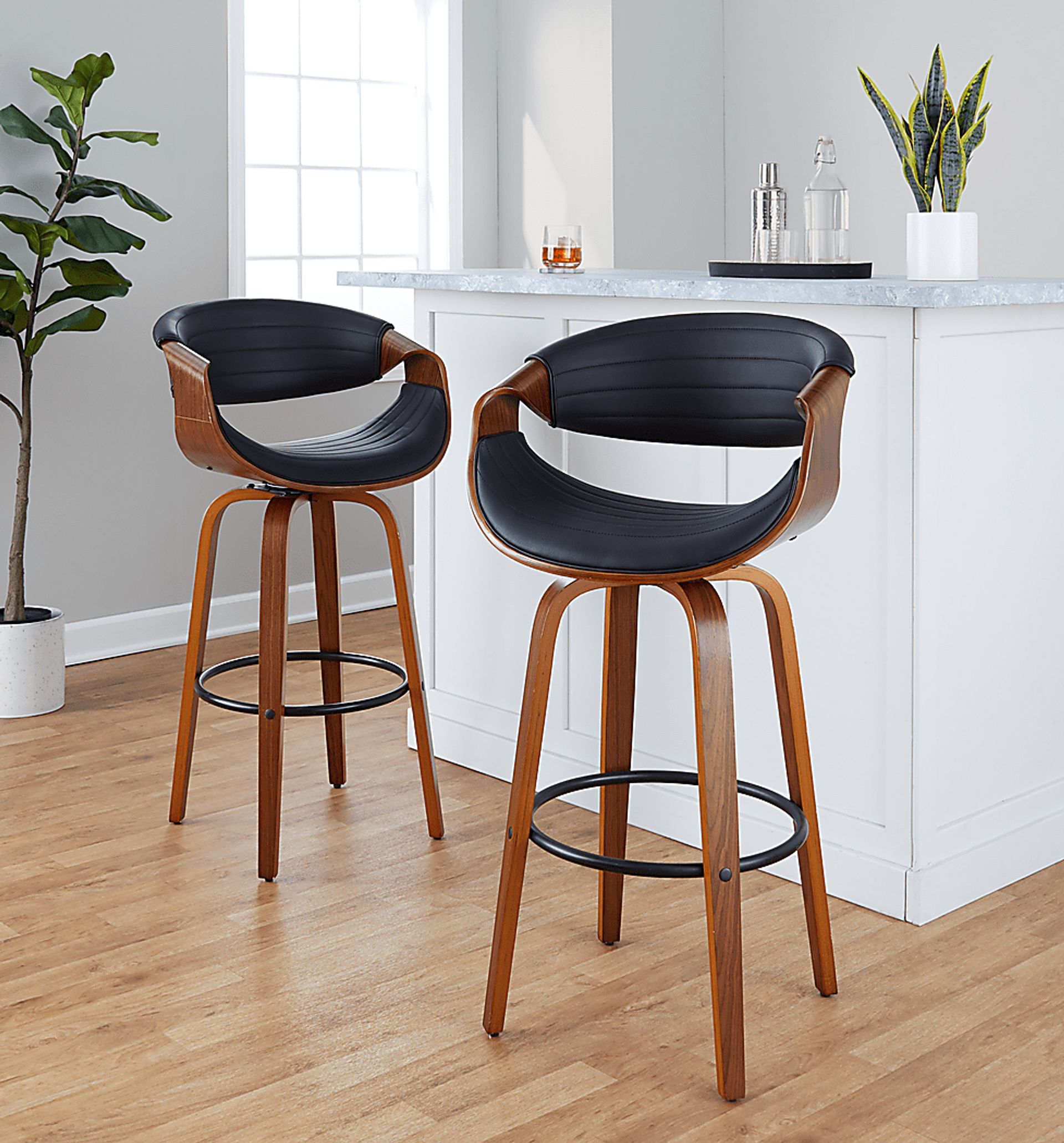 Loblolly II Black Swivel Barstool, Set of 2 - Image 9