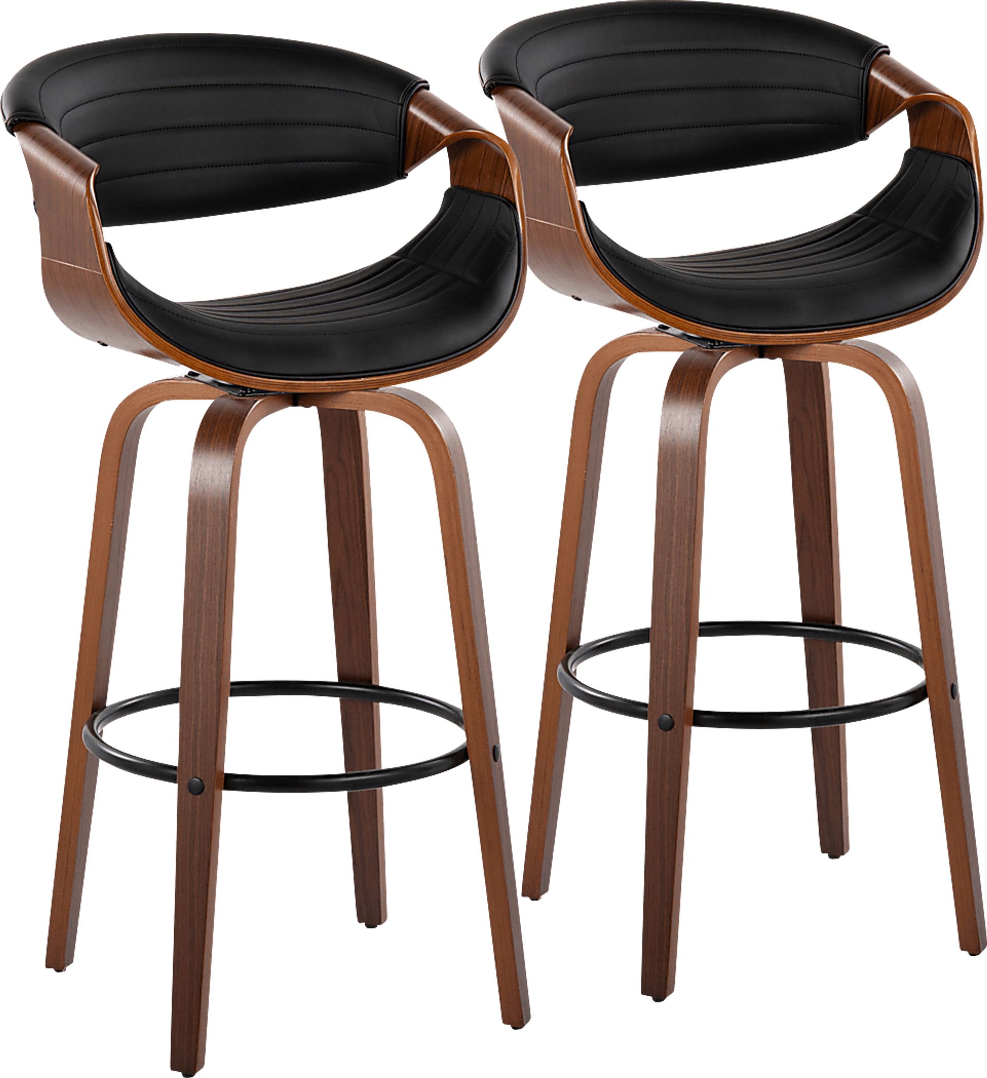 Loblolly II Black Swivel Barstool, Set of 2 - Image 1