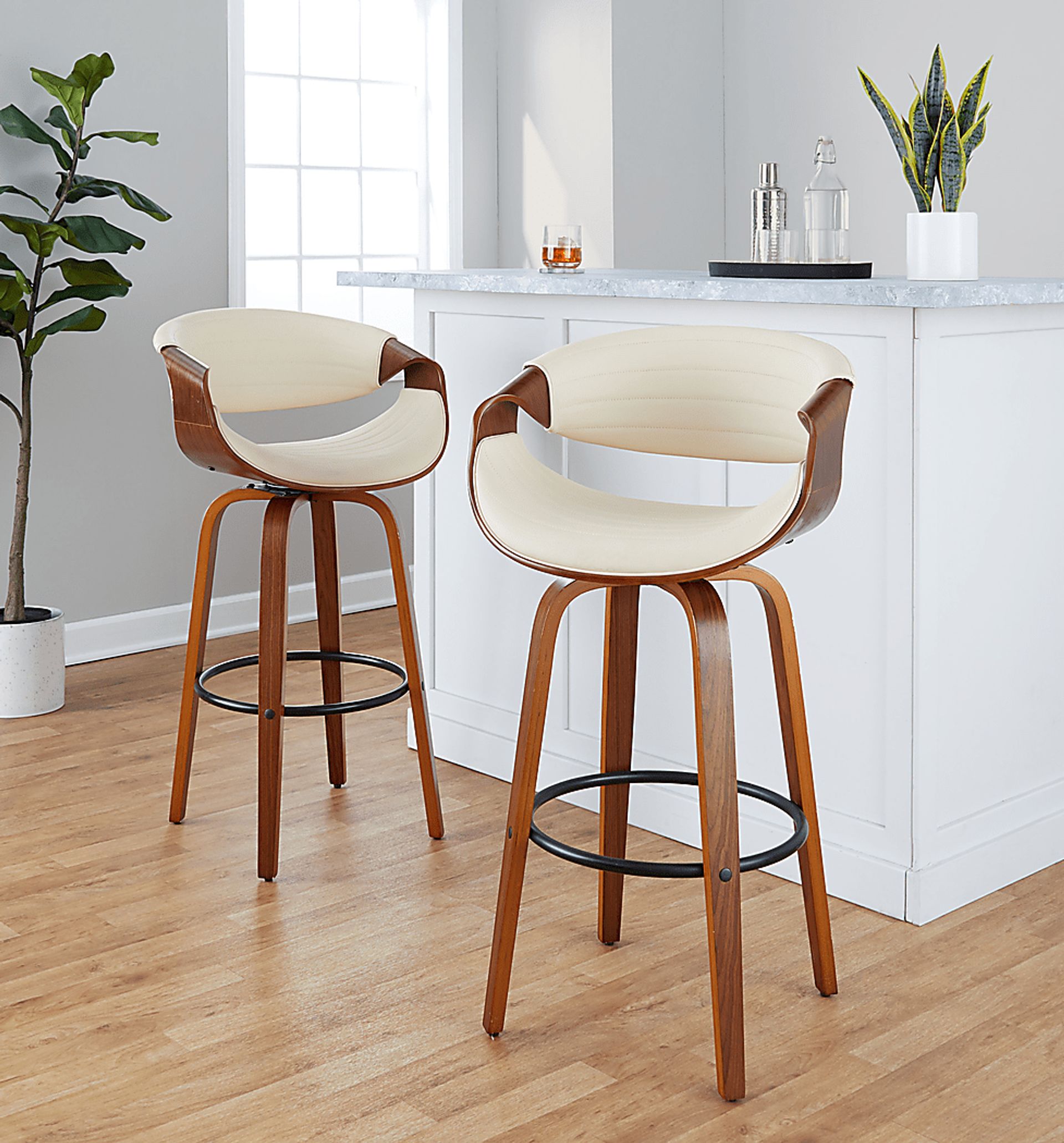 Loblolly II Cream Swivel Barstool, Set of 2 - Image 2