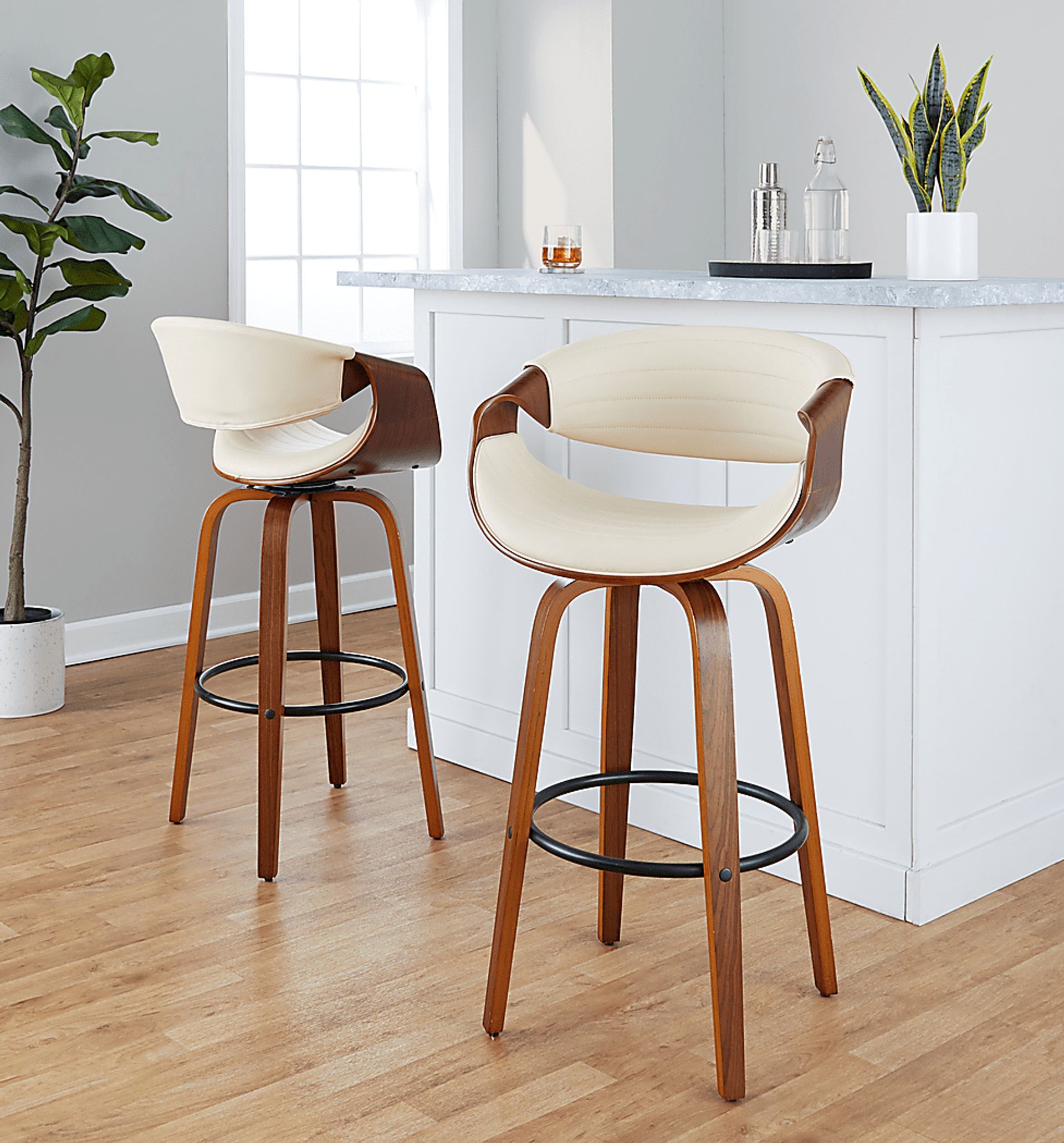 Loblolly II Cream Swivel Barstool, Set of 2 - Image 9