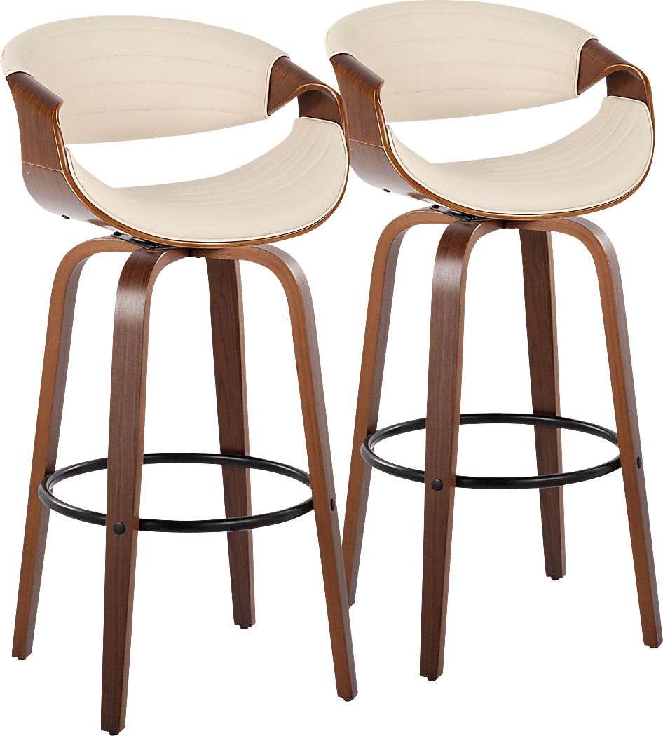 Loblolly II Cream Swivel Barstool, Set of 2