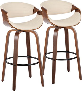 Loblolly II Cream Swivel Barstool, Set of 2