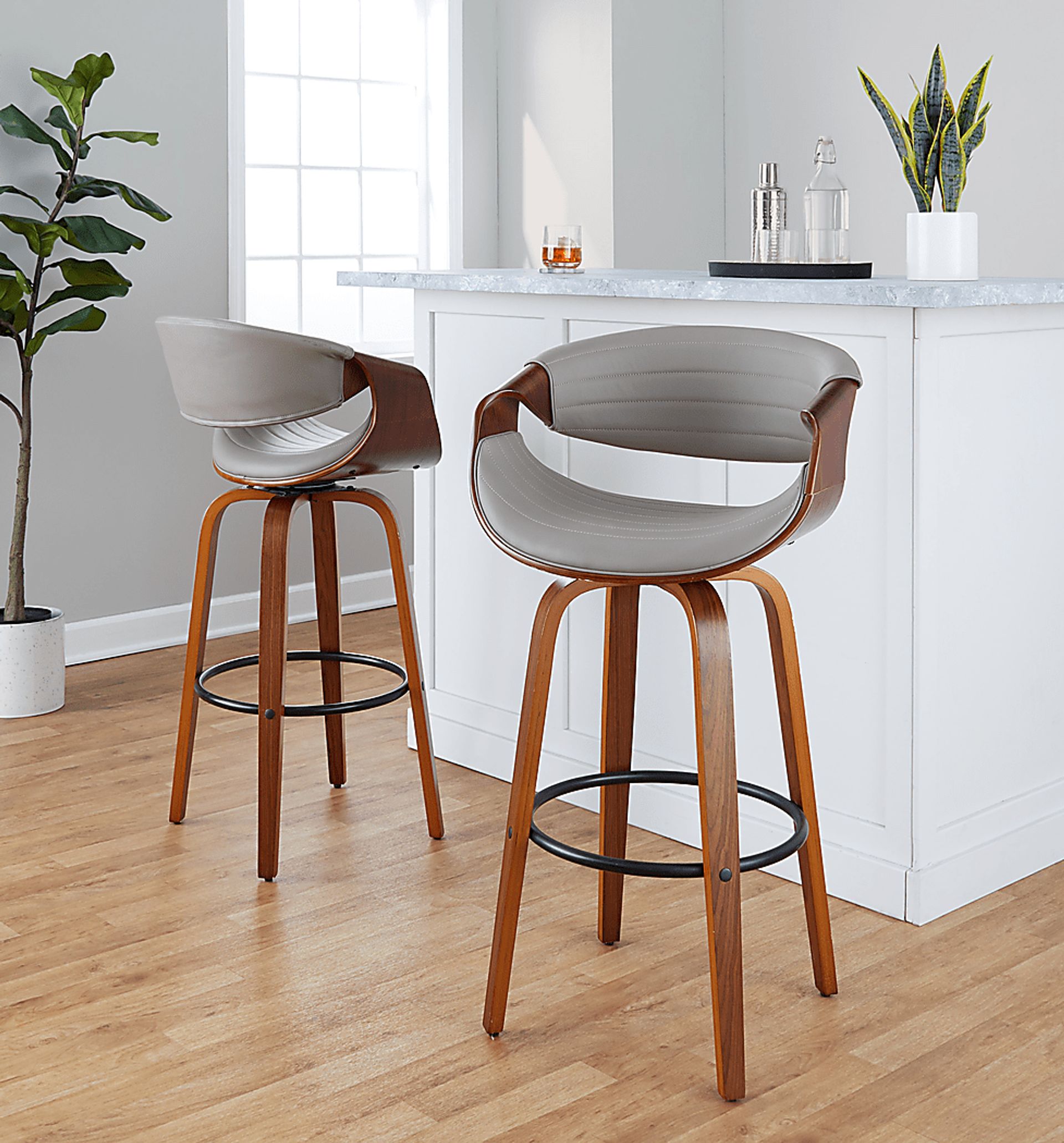 Loblolly II Pewter Swivel Barstool, Set of 2 - Image 2