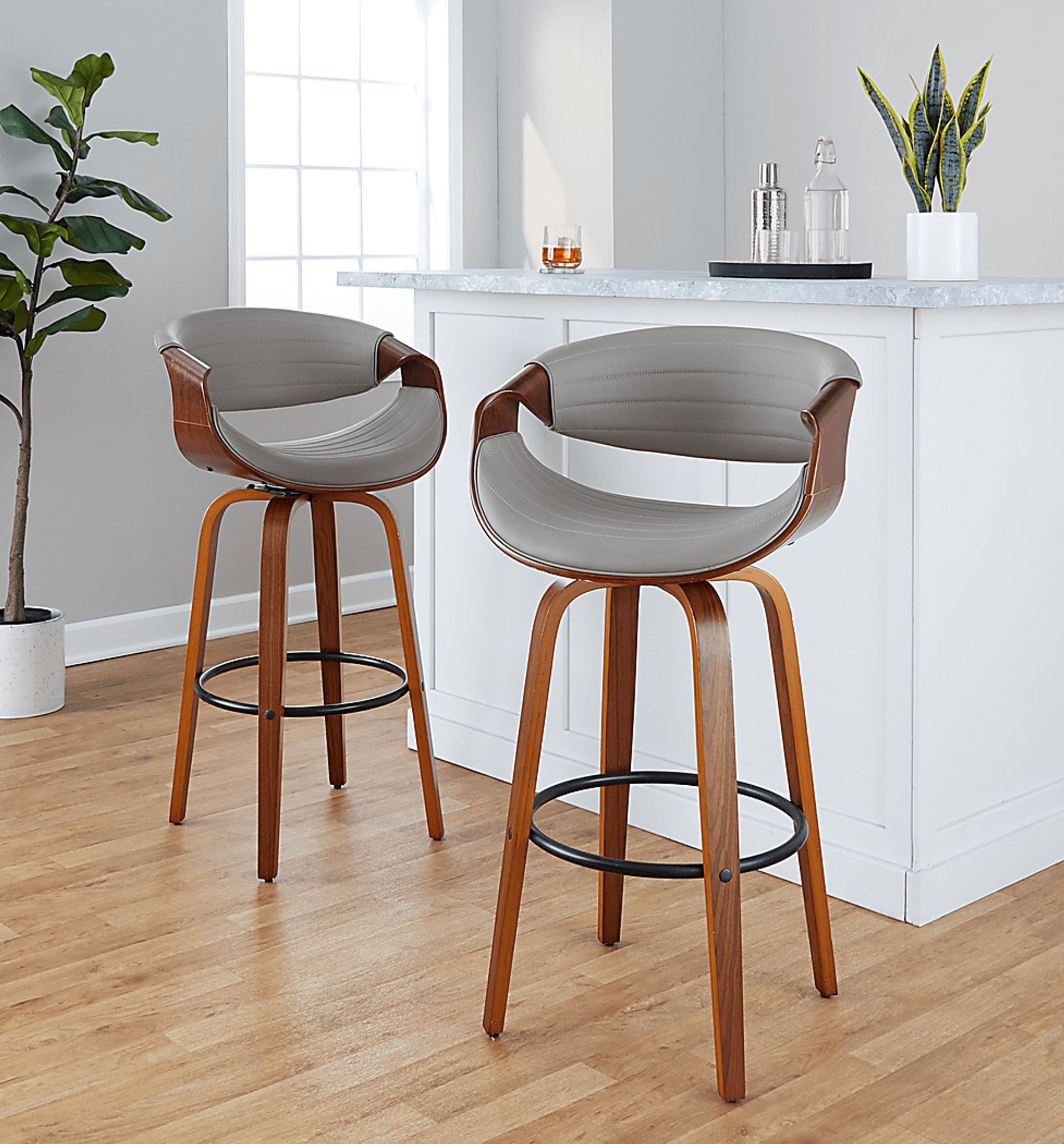 Loblolly II Pewter Swivel Barstool, Set of 2 - Image 9