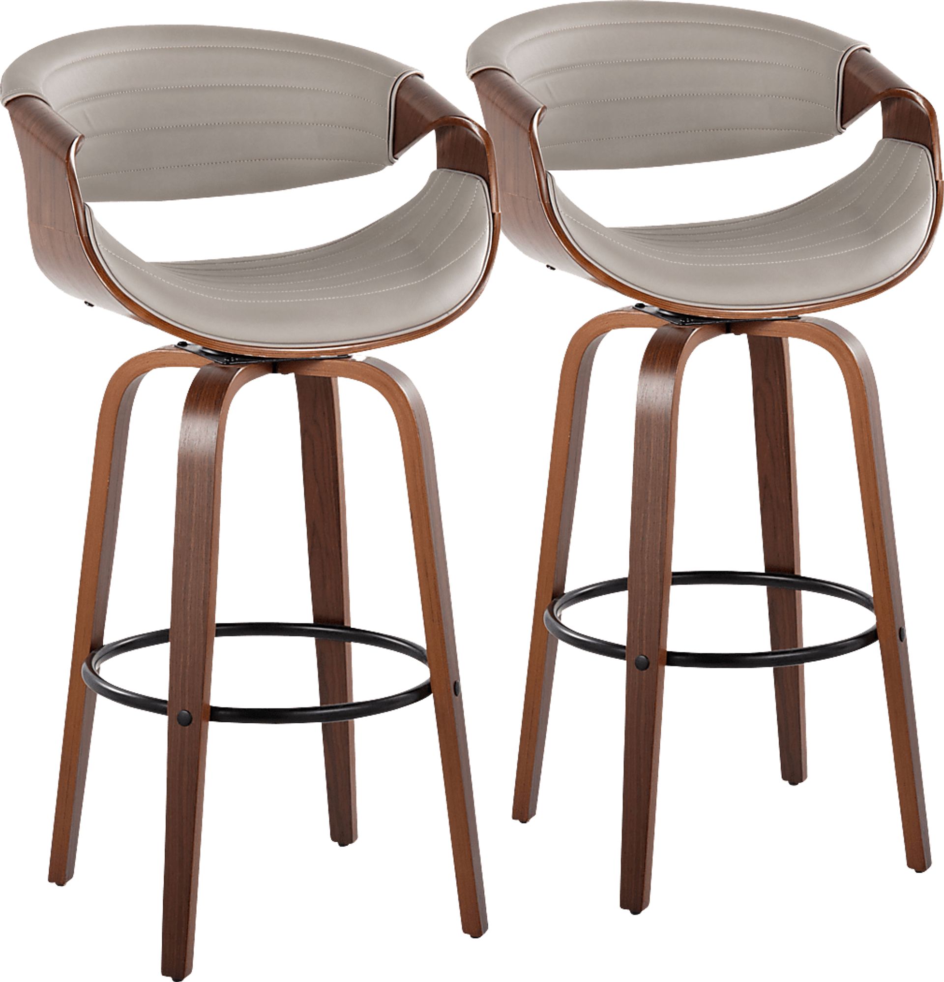 Loblolly II Pewter Swivel Barstool, Set of 2 - Image 1
