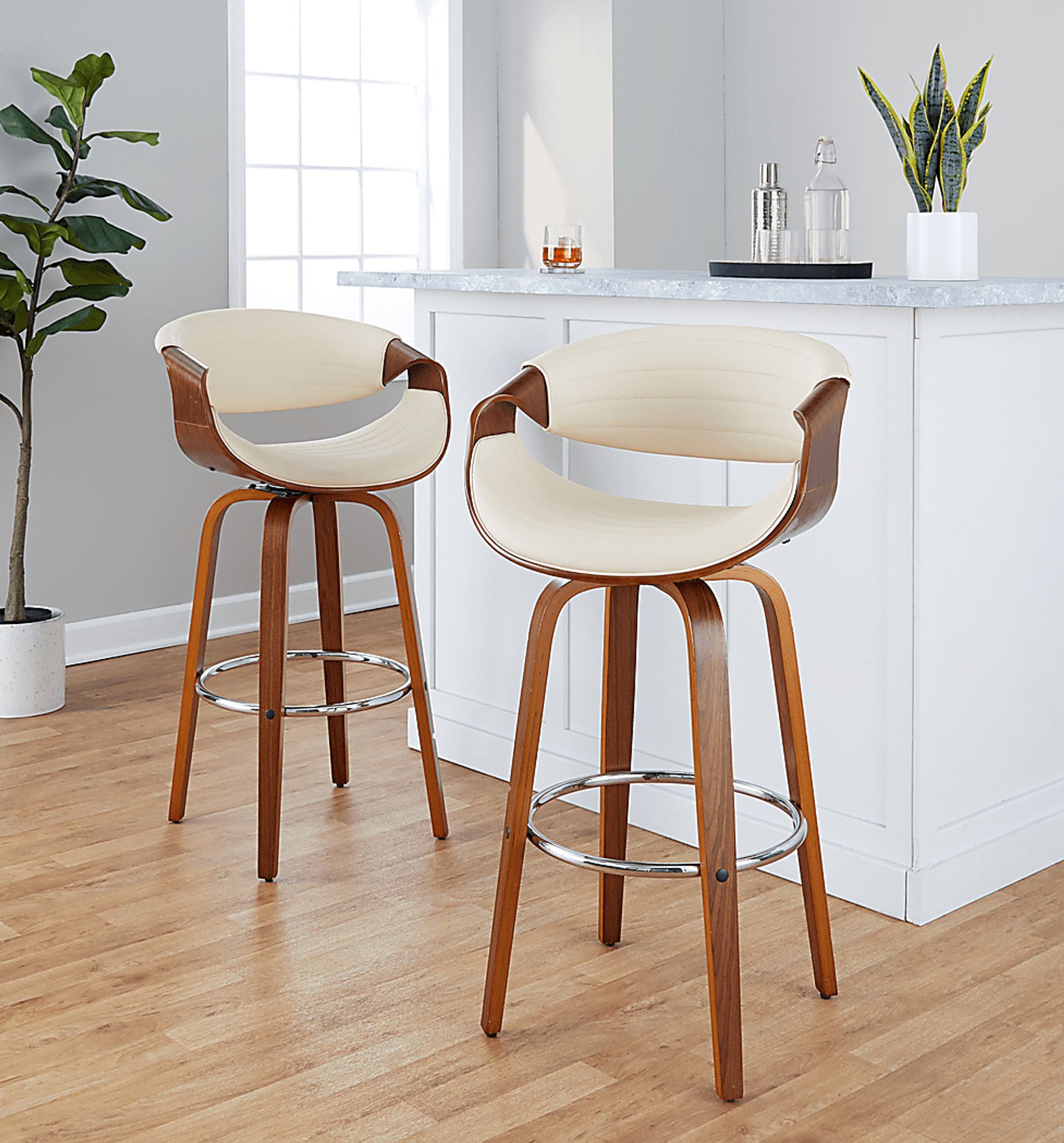 Loblolly III Cream Swivel Barstool, Set of 2 - Image 2