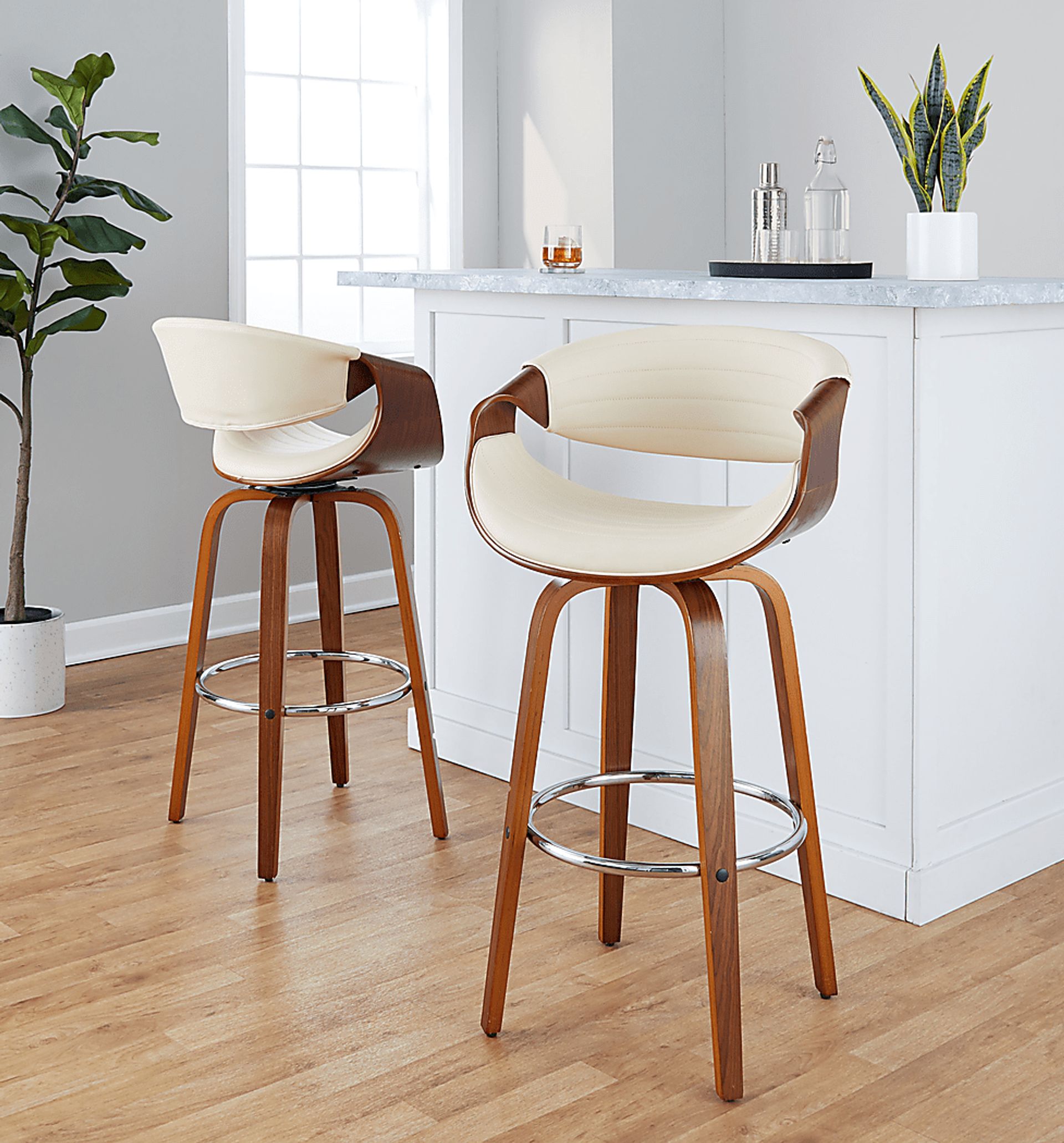 Loblolly III Cream Swivel Barstool, Set of 2 - Image 9