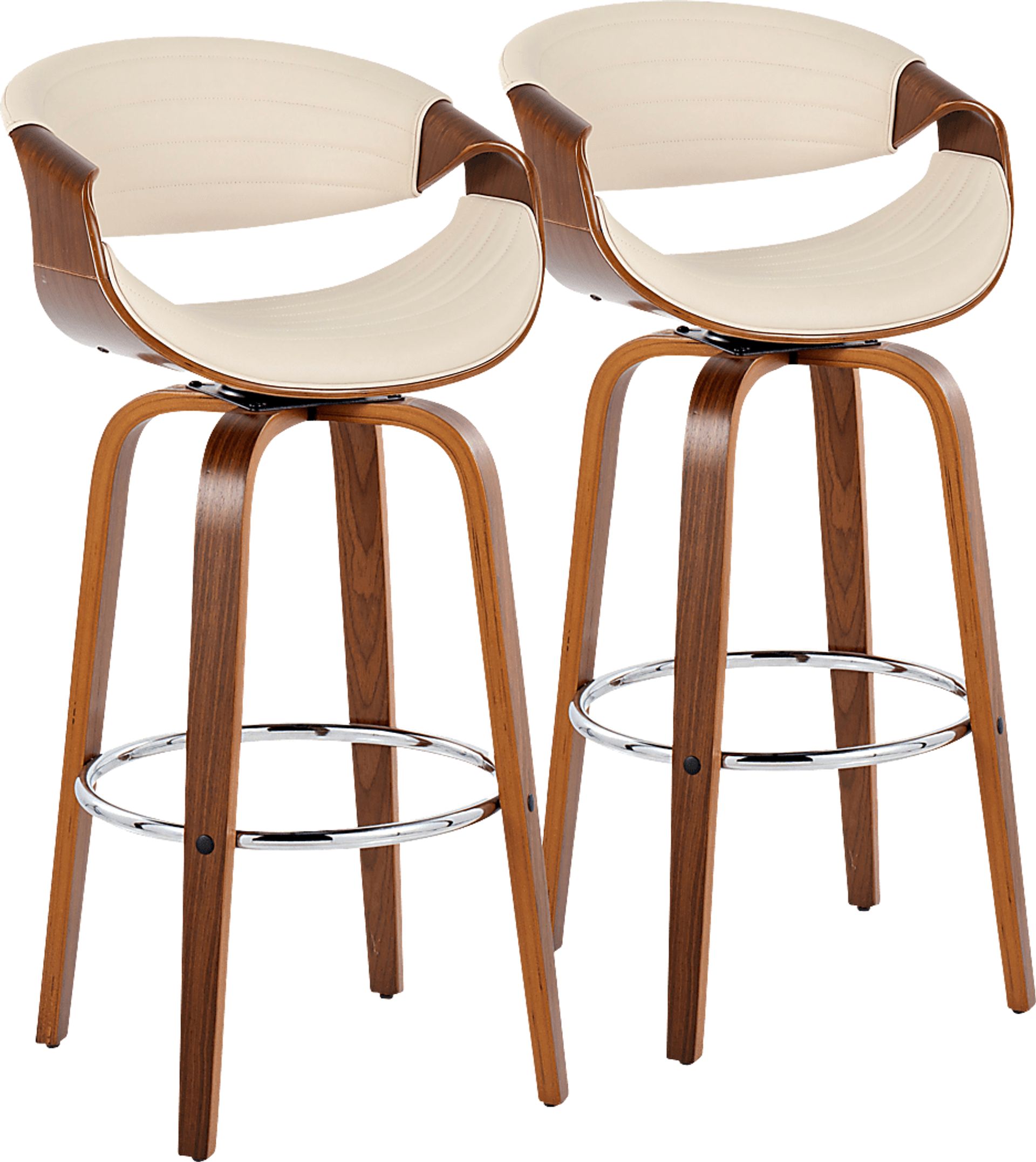 Loblolly III Cream Swivel Barstool, Set of 2 - Image 1