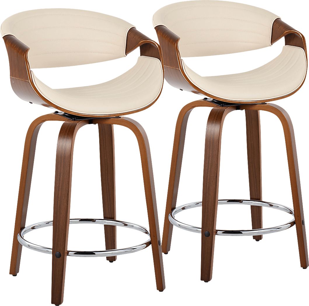 Loblolly III Cream Swivel Counter Height Stool, Set of 2