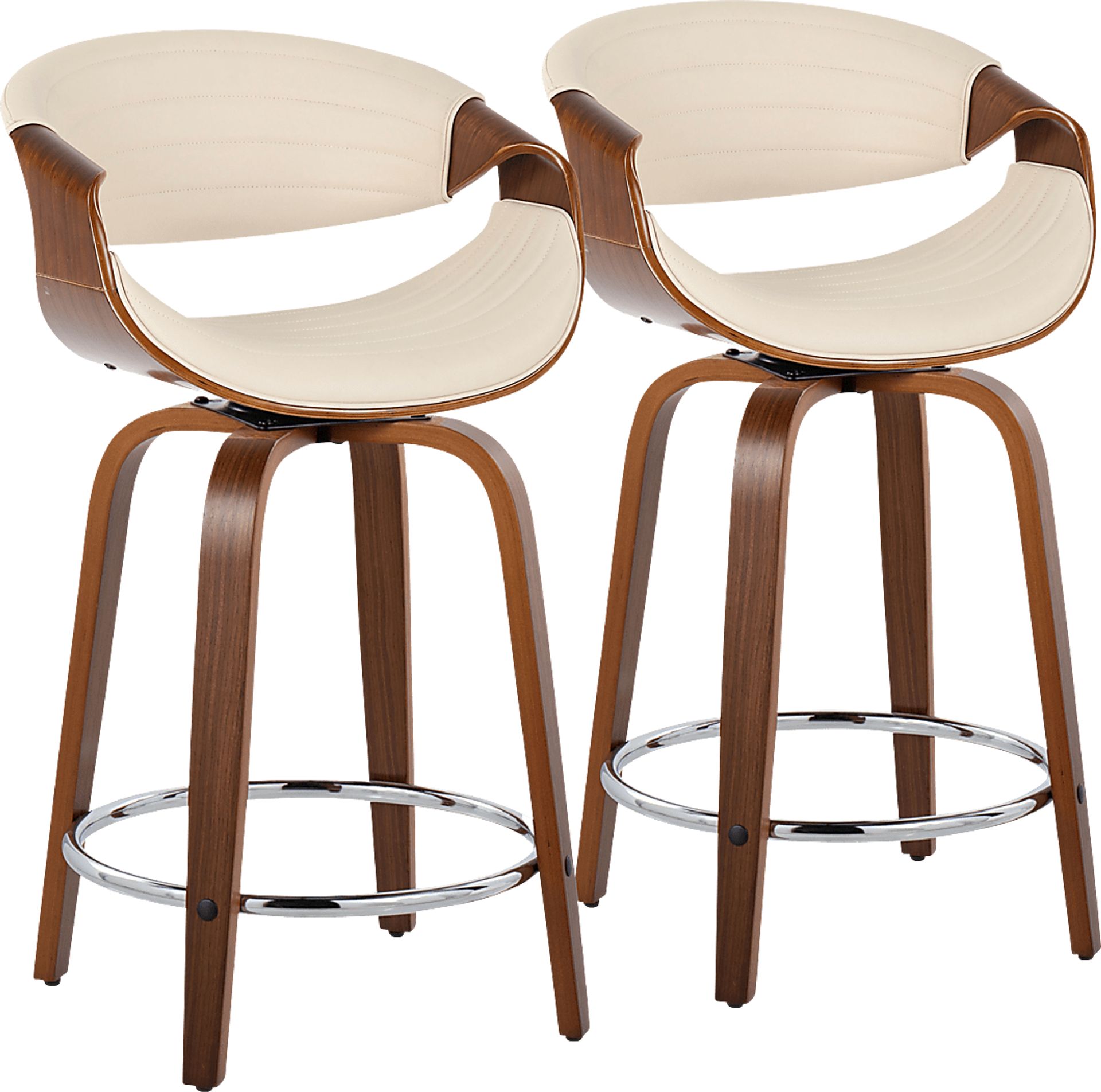 Loblolly III Cream Swivel Counter Height Stool, Set of 2 - Image 1