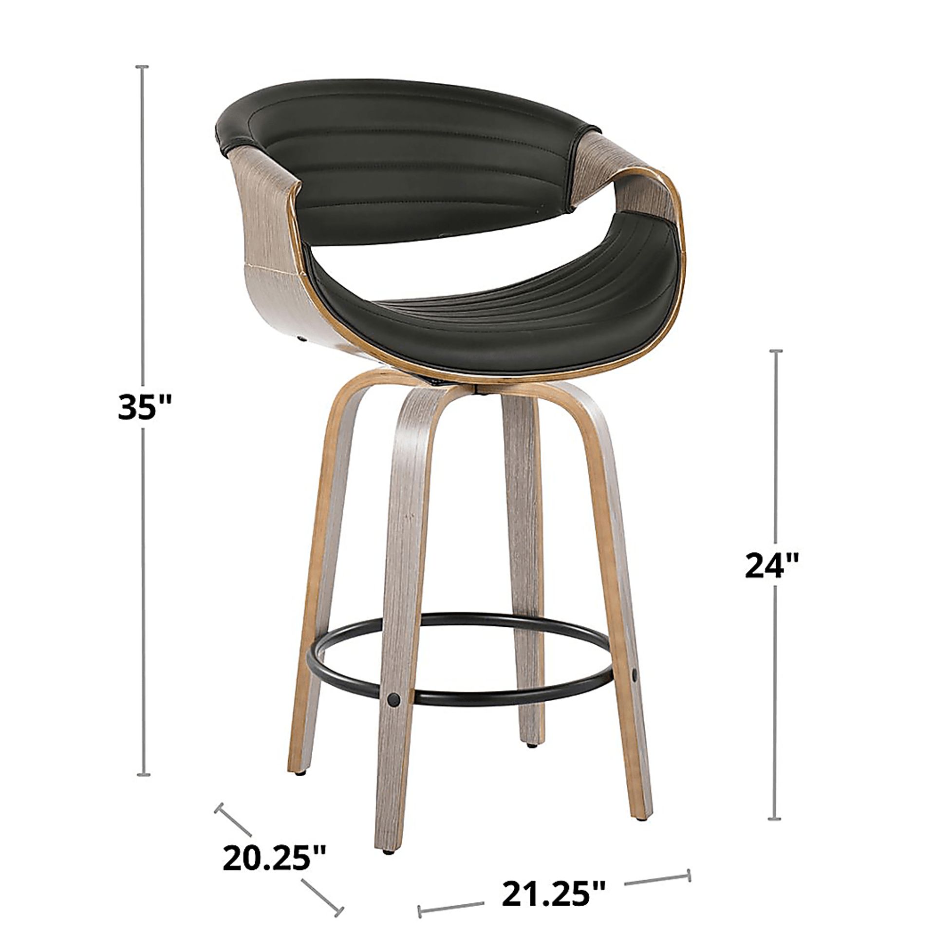 Loblolly IV Black Swivel Counter Height Stool, Set of 2 - Image 12