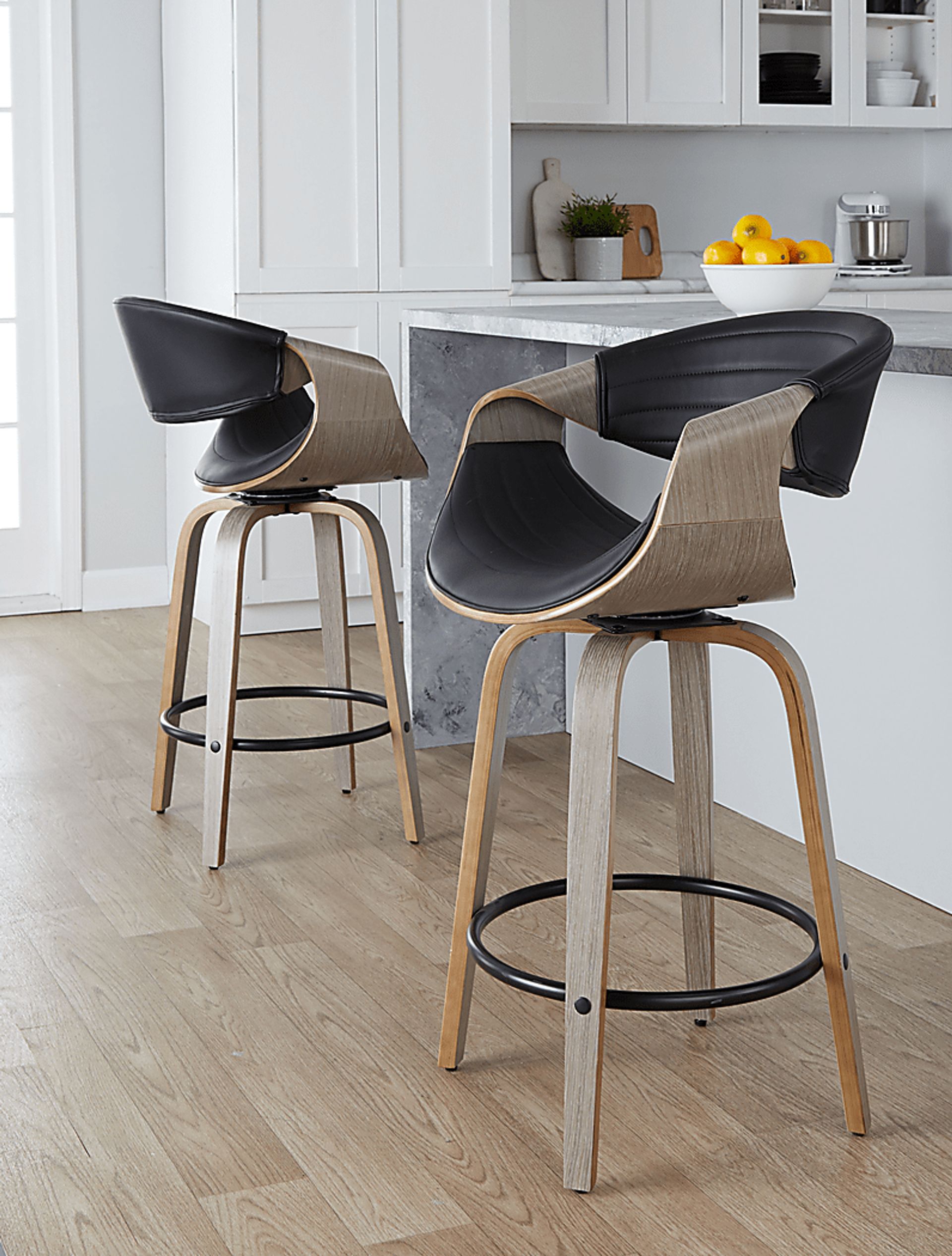 Loblolly IV Black Swivel Counter Height Stool, Set of 2 - Image 2