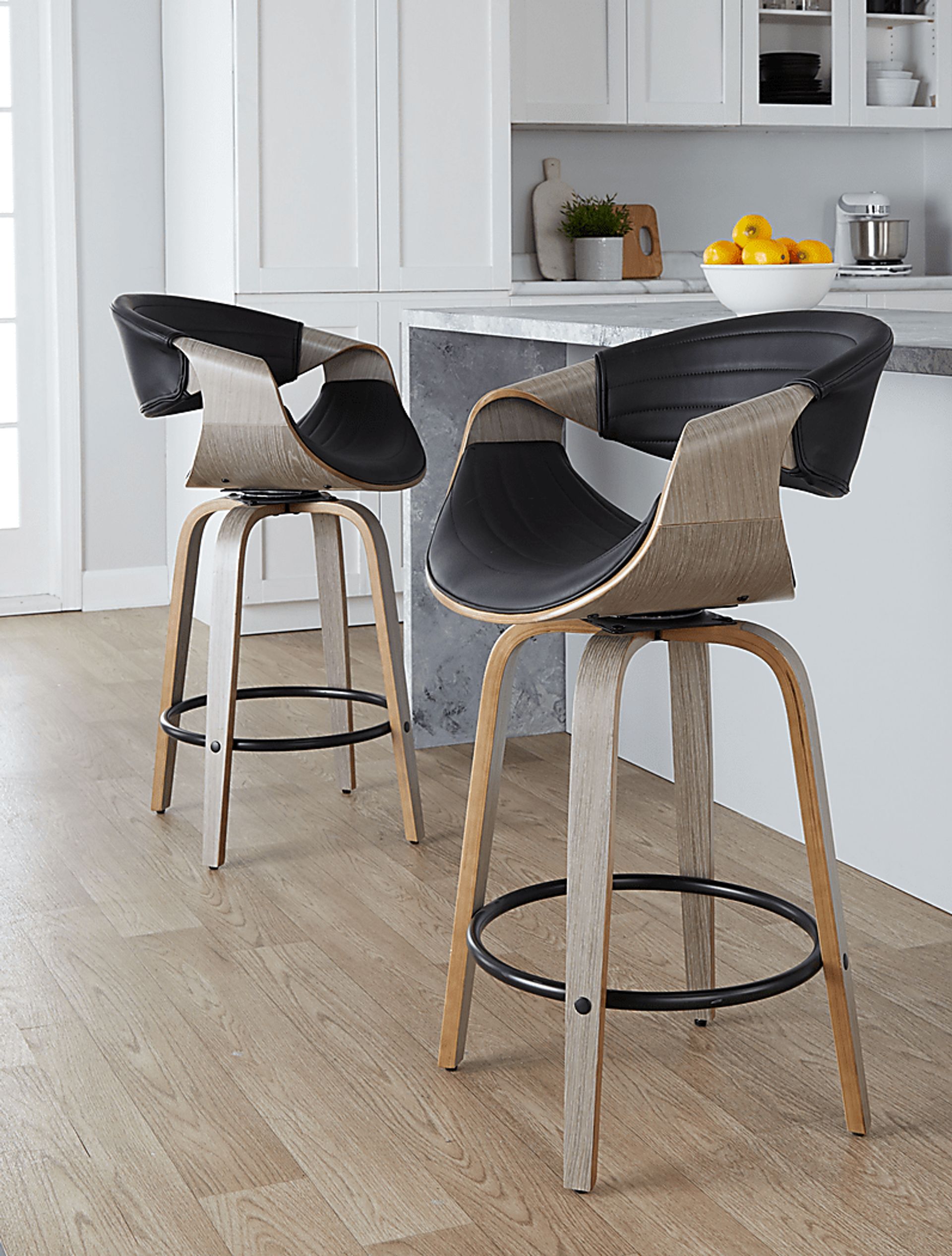 Loblolly IV Black Swivel Counter Height Stool, Set of 2 - Image 9