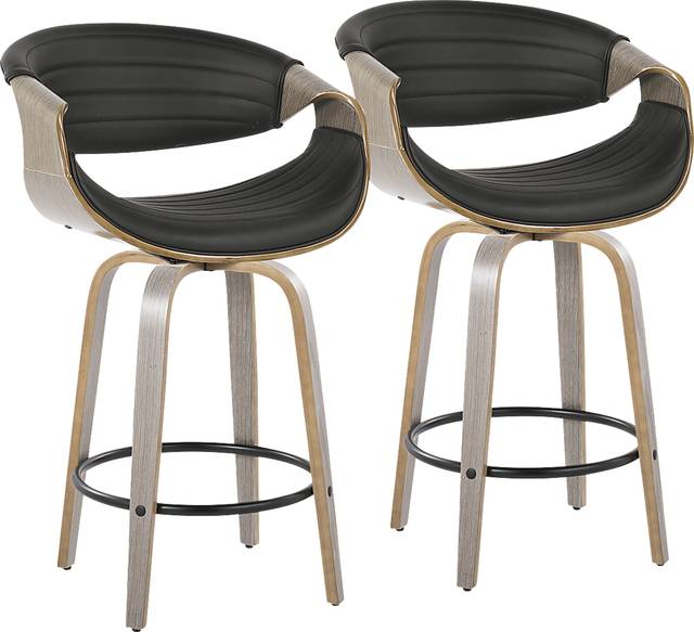 Loblolly IV Black Swivel Counter Height Stool, Set of 2 - Thumbnail - Image 1