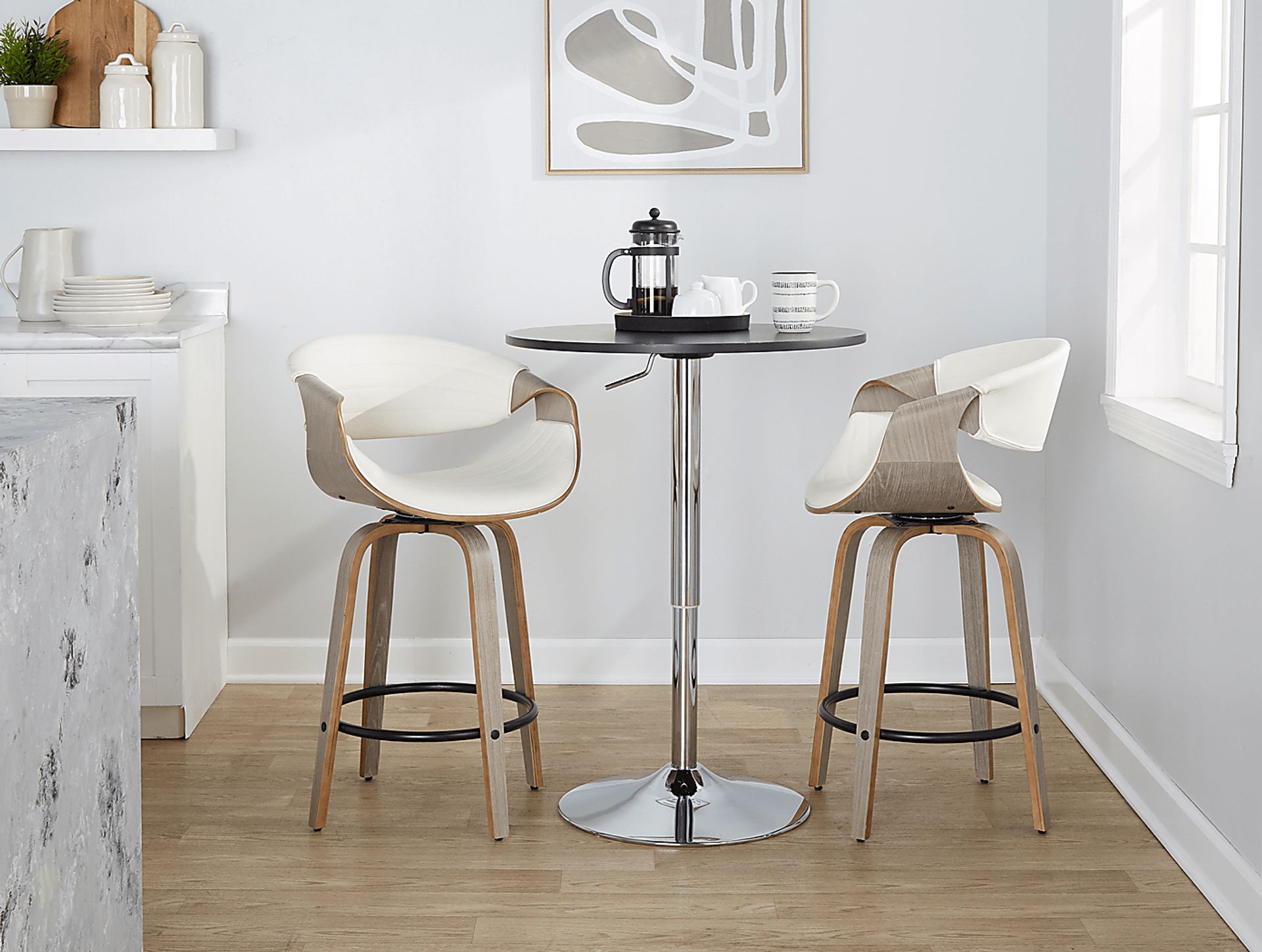 Loblolly IV White Swivel Counter Height Stool, Set of 2 - Image 11