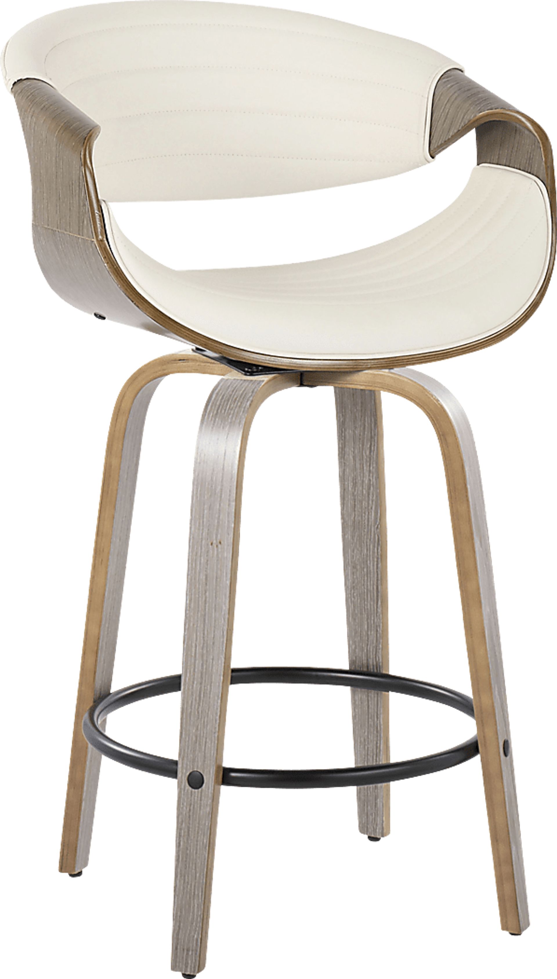 Loblolly IV White Swivel Counter Height Stool, Set of 2 - Image 3