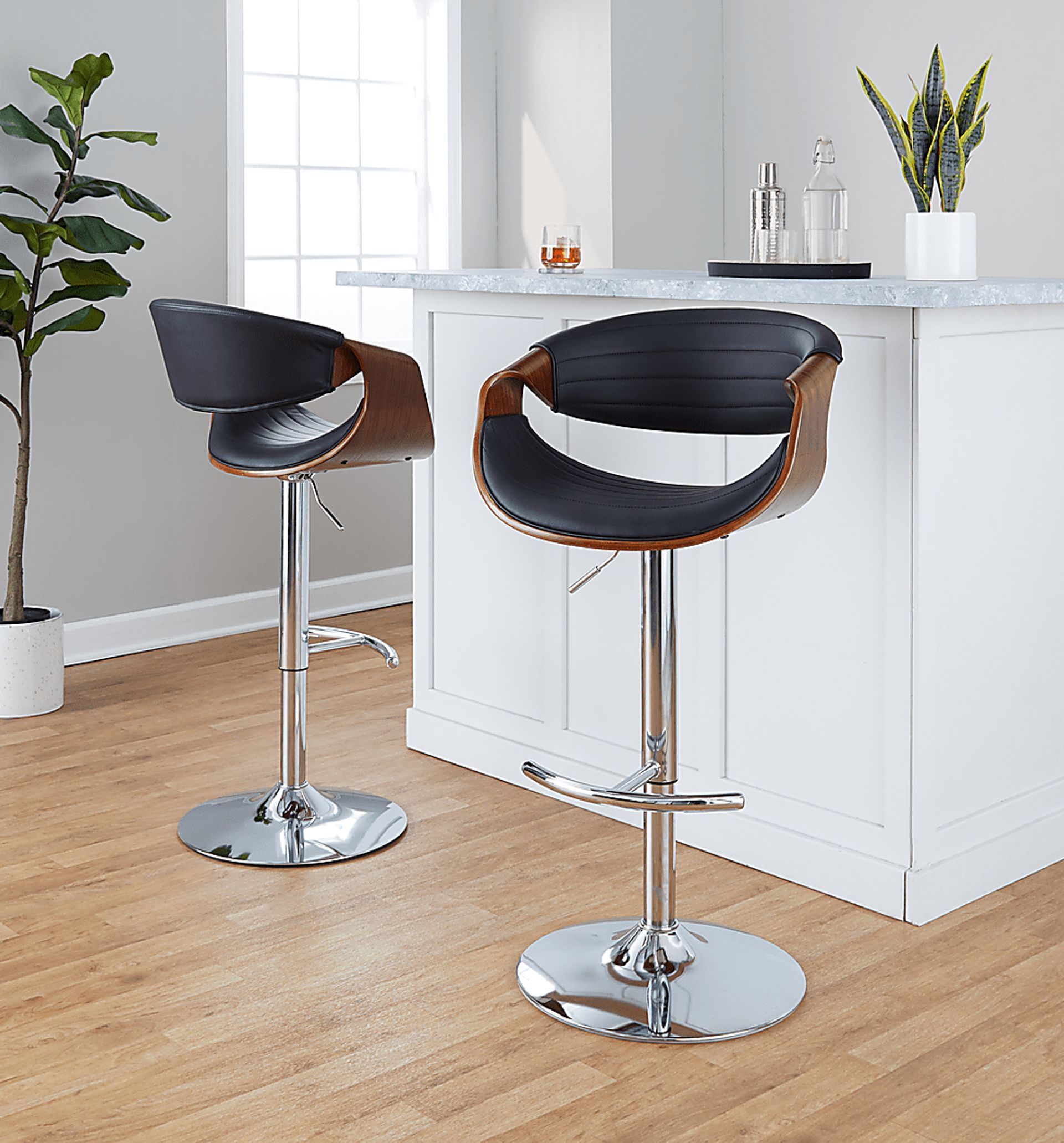 Loblolly IX Black Adjustable Barstool, Set of 2 - Image 2