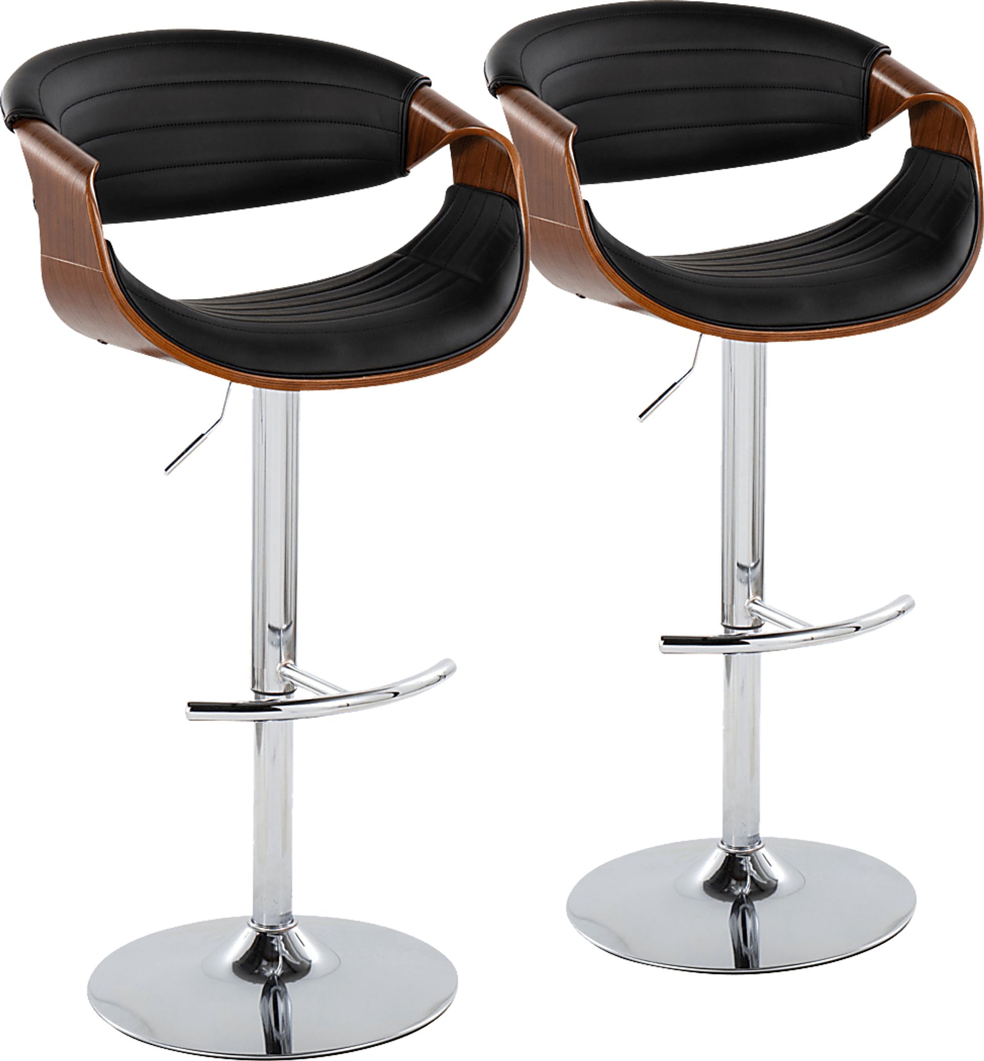 Loblolly IX Black Adjustable Barstool, Set of 2 - Image 1