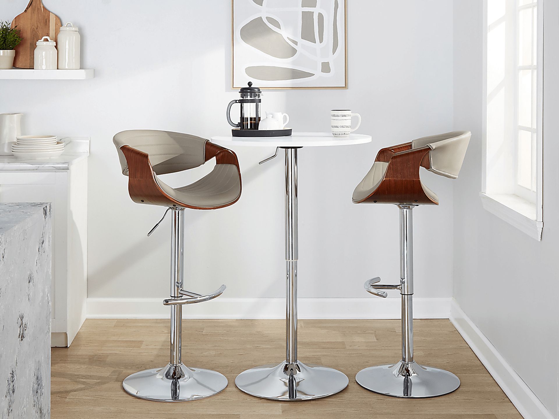 Loblolly IX Gray Adjustable Barstool, Set of 2 - Image 2