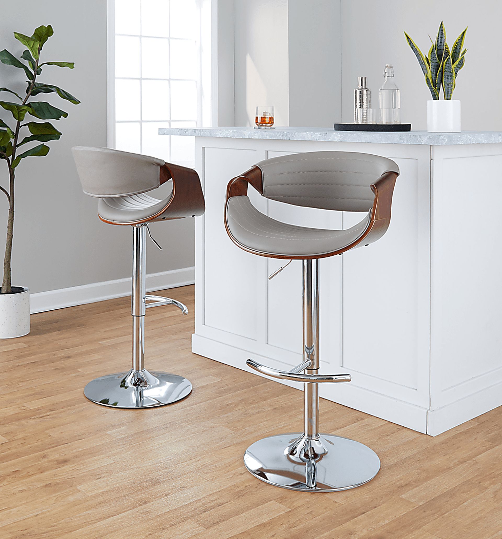 Loblolly IX Gray Adjustable Barstool, Set of 2 - Image 3