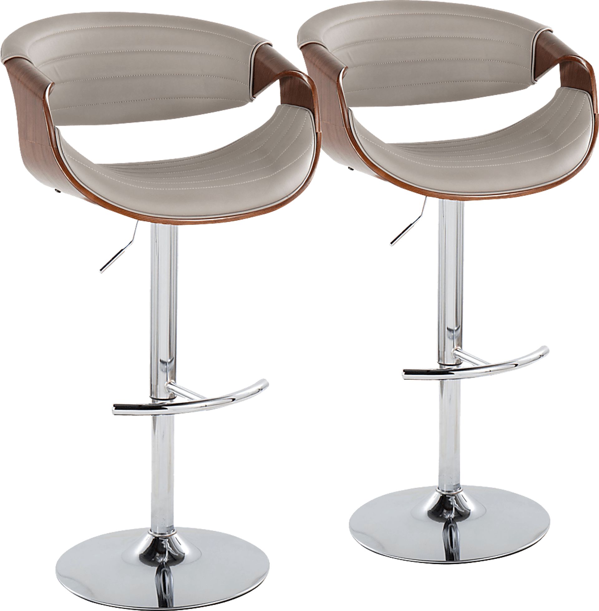 Loblolly IX Gray Adjustable Barstool, Set of 2 - Image 1