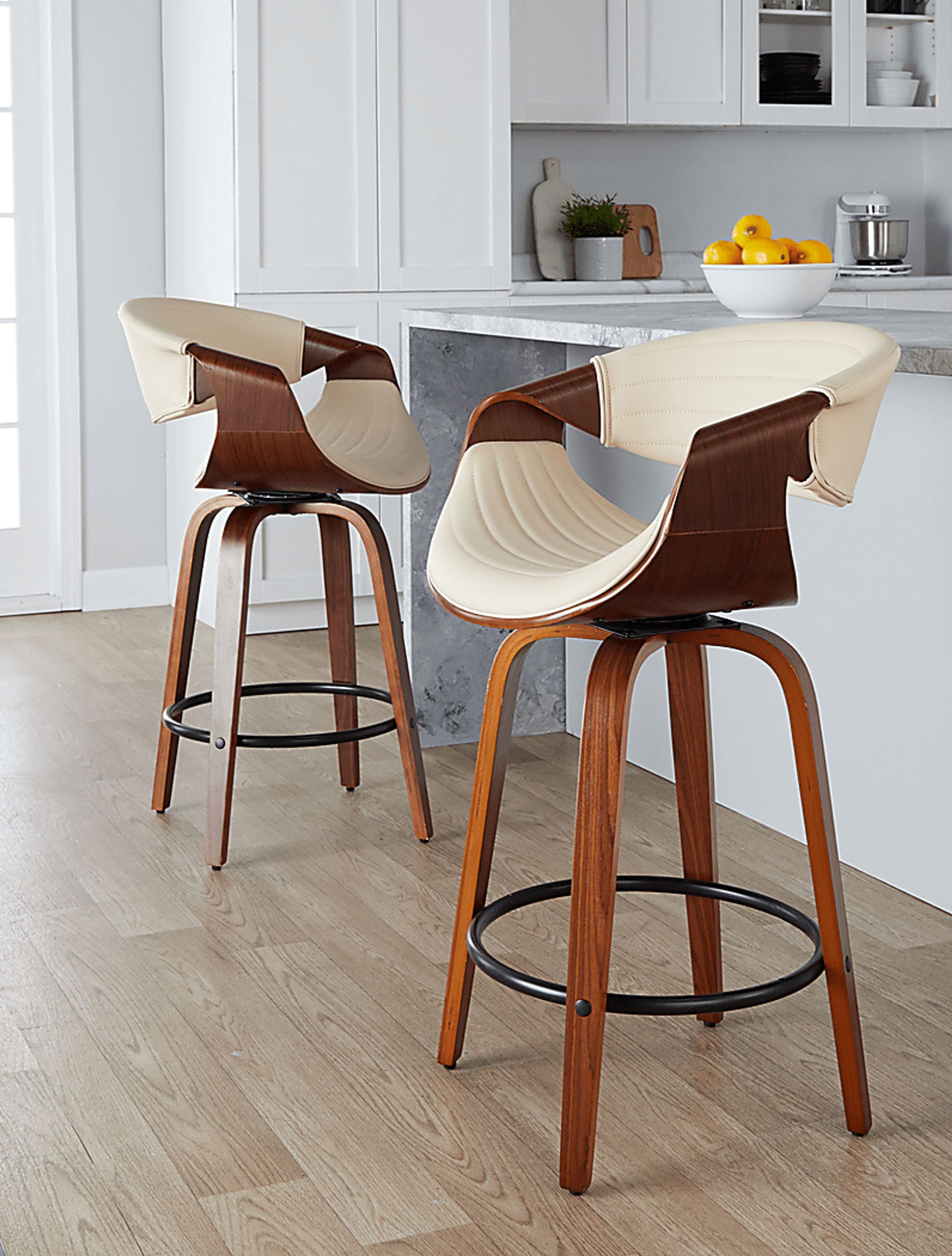 Loblolly V Cream Swivel Counter Height Stool, Set of 2 - Image 11