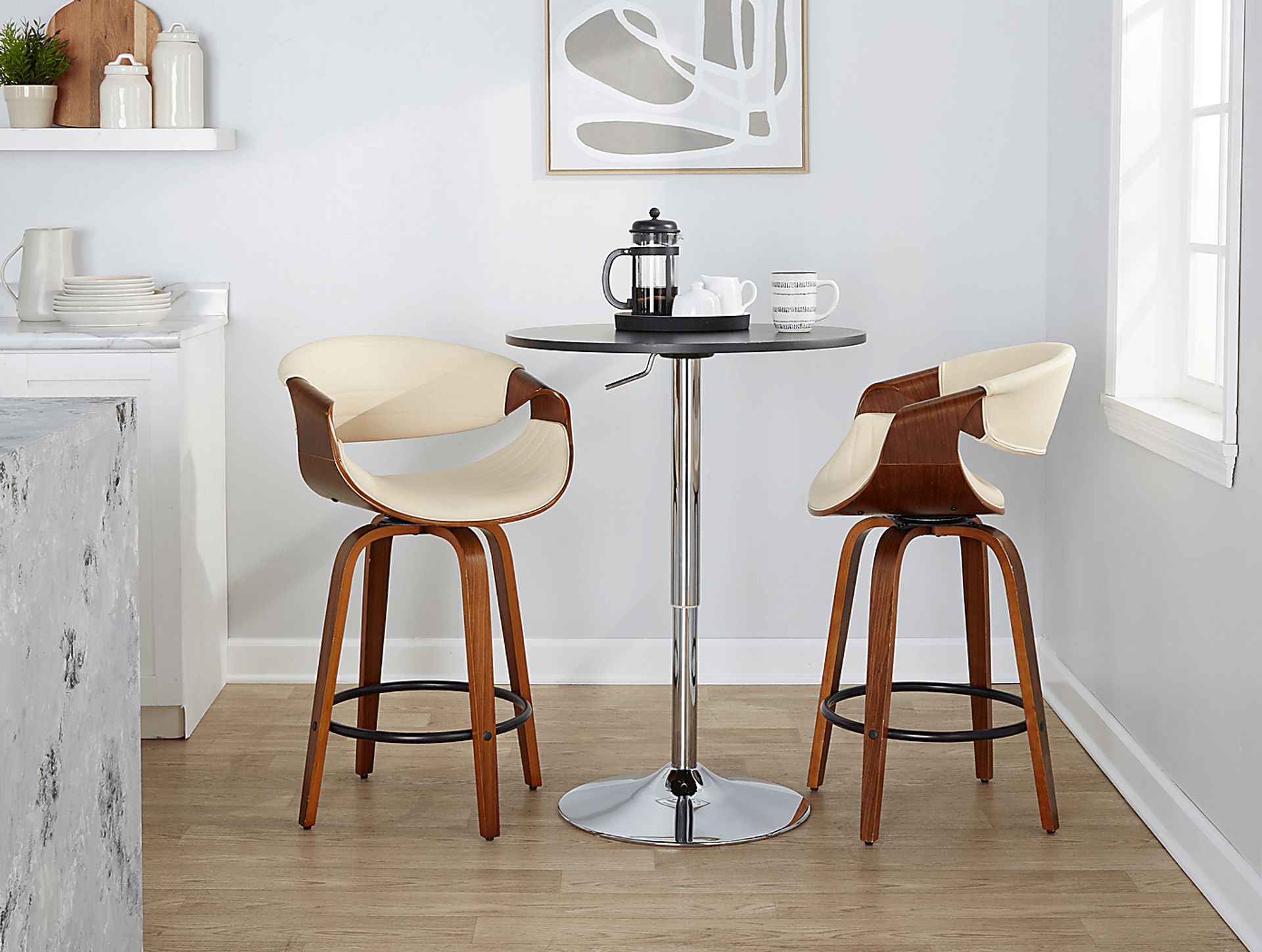 Loblolly V Cream Swivel Counter Height Stool, Set of 2 - Image 9