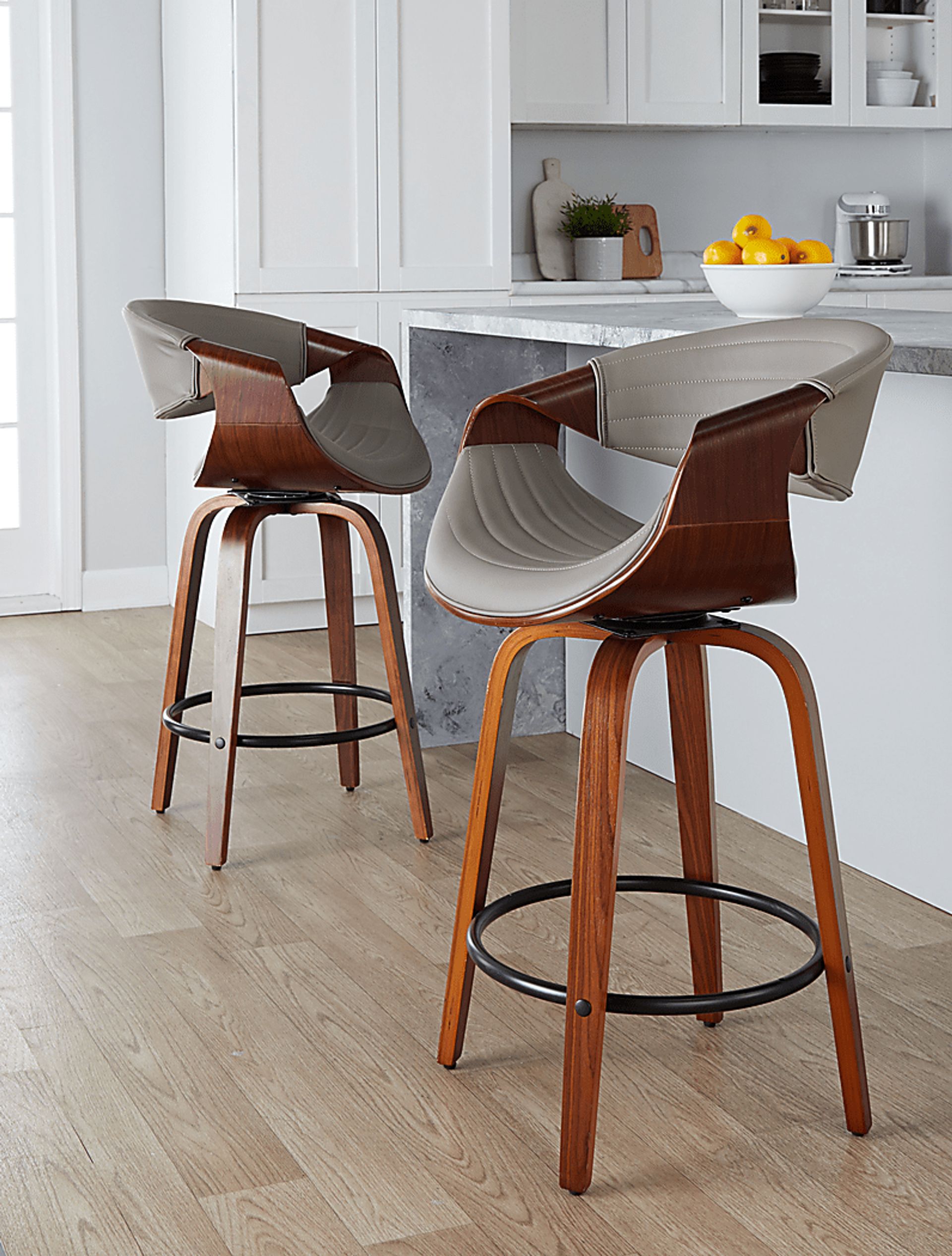 Loblolly V Gray Swivel Counter Height Stool, Set of 2 - Image 9
