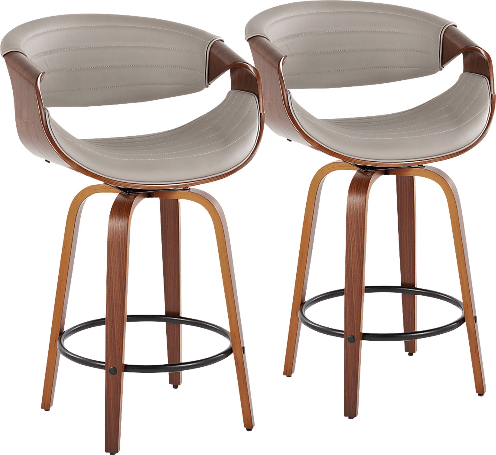 Loblolly V Gray Swivel Counter Height Stool, Set of 2 - Image 1