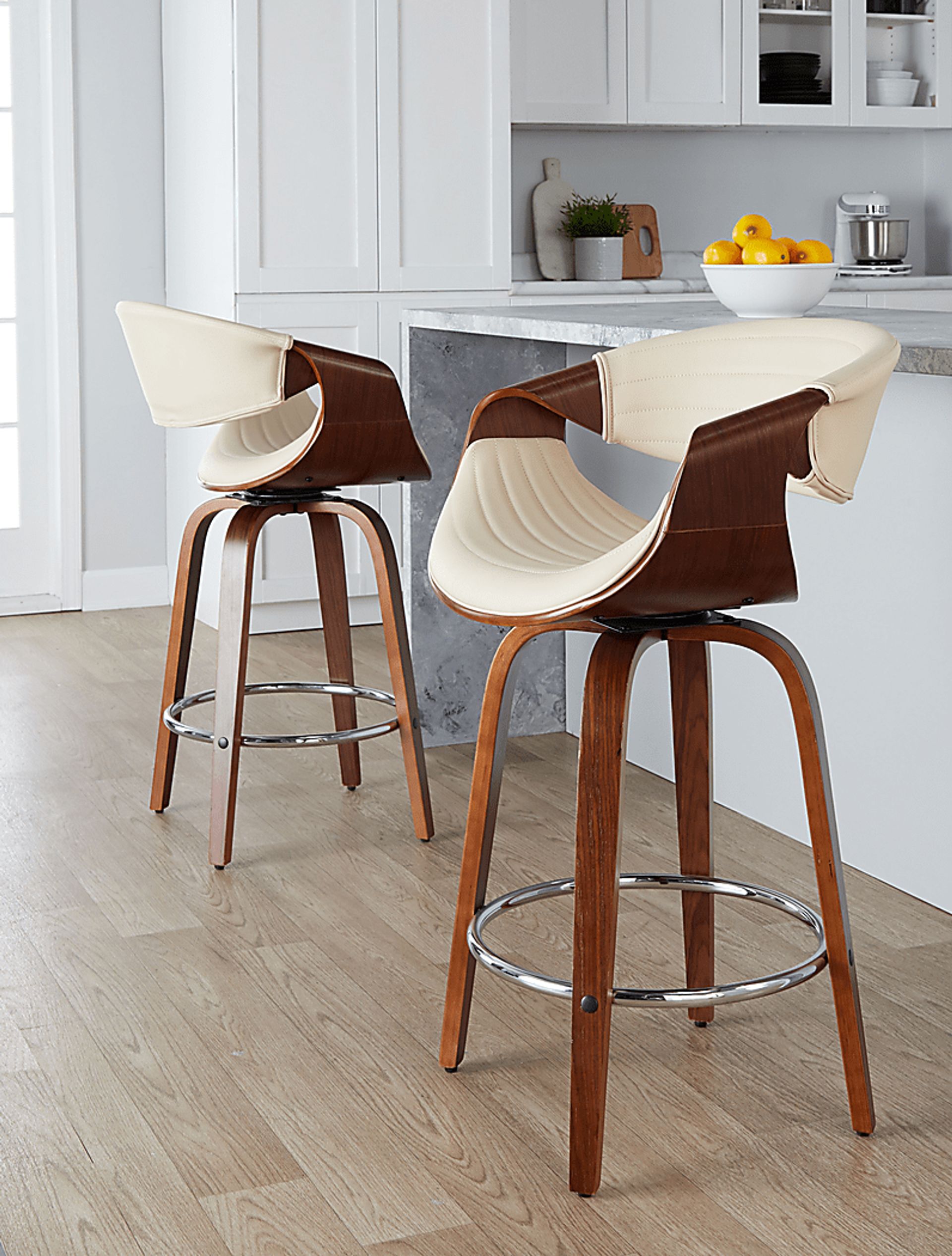 Loblolly VI Cream Swivel Counter Height Stool, Set of 2 - Image 2