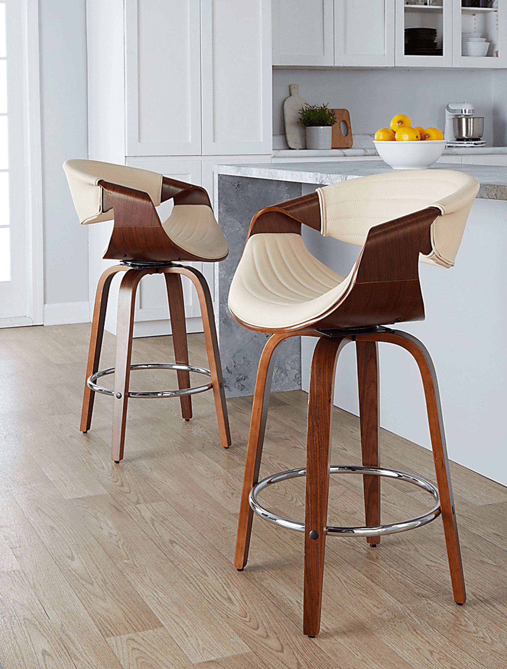 Loblolly VI Cream Swivel Counter Height Stool, Set of 2 - Image 9