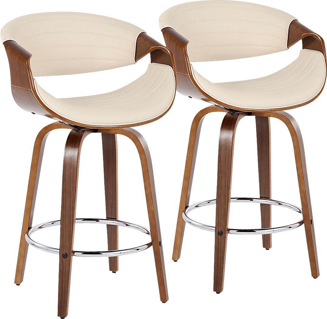 Loblolly VI Cream Swivel Counter Height Stool, Set of 2