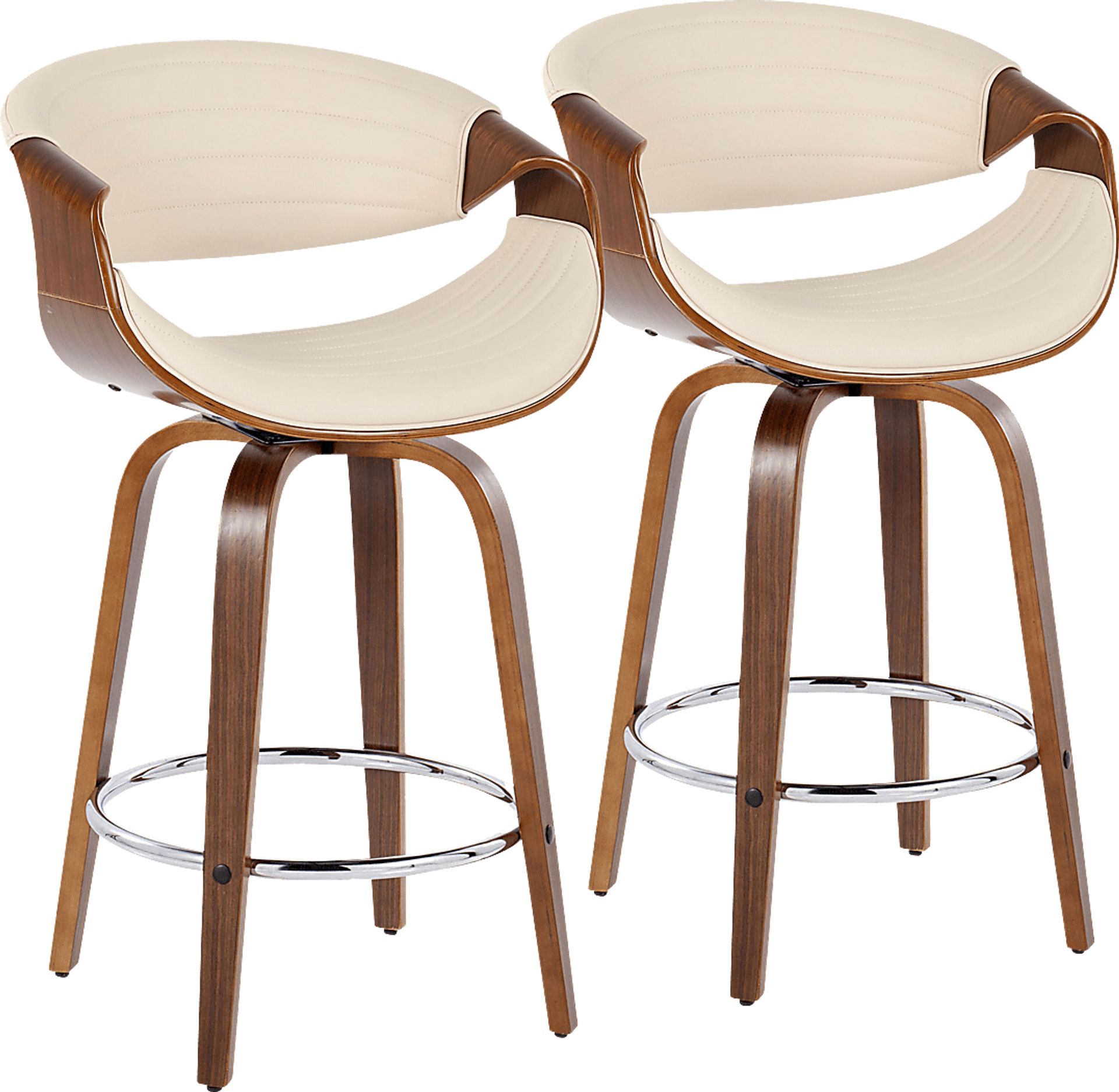 Loblolly VI Cream Swivel Counter Height Stool, Set of 2 - Image 1