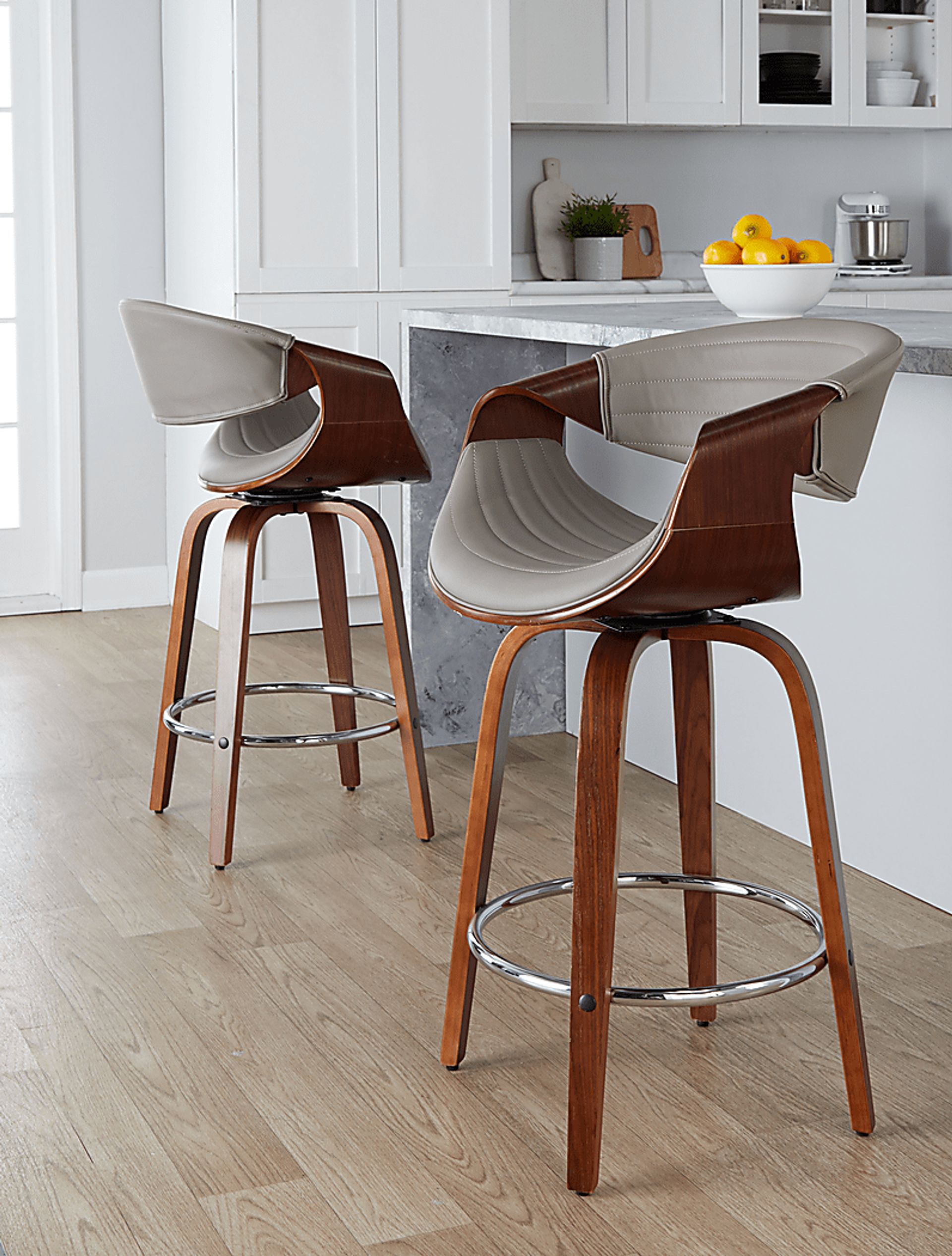 Loblolly VI Gray Swivel Counter Height Stool, Set of 2 - Image 2