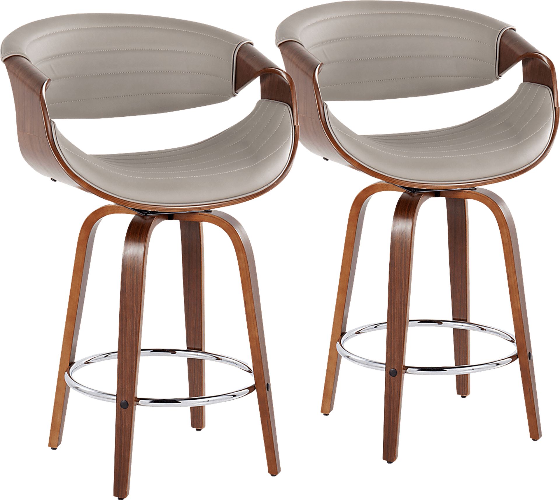 Loblolly VI Gray Swivel Counter Height Stool, Set of 2 - Image 1