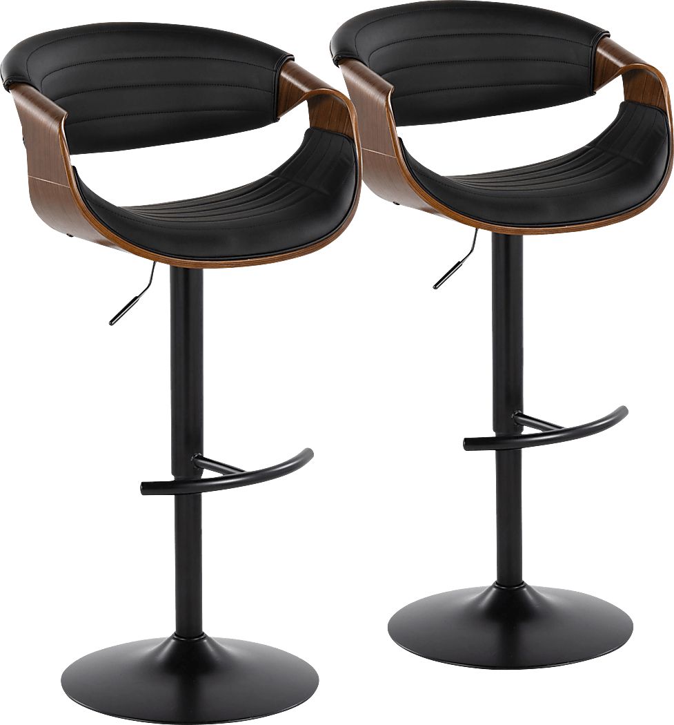 Loblolly VII Black Adjustable Barstool, Set of 2