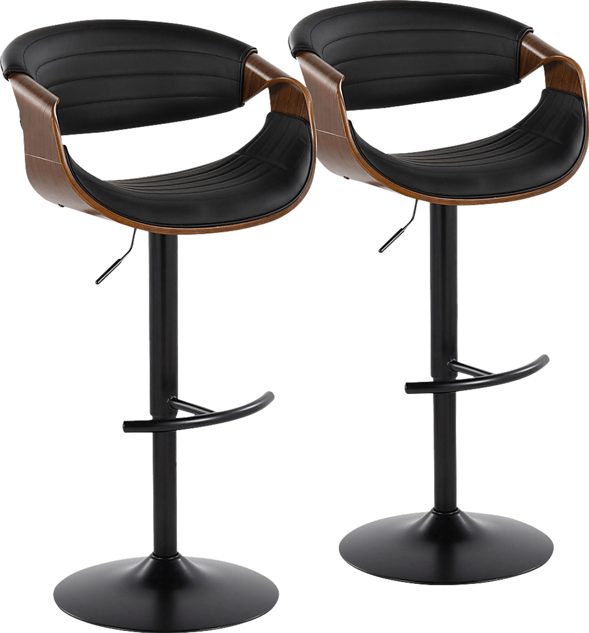Loblolly VII Black Adjustable Barstool, Set of 2 - Image 1