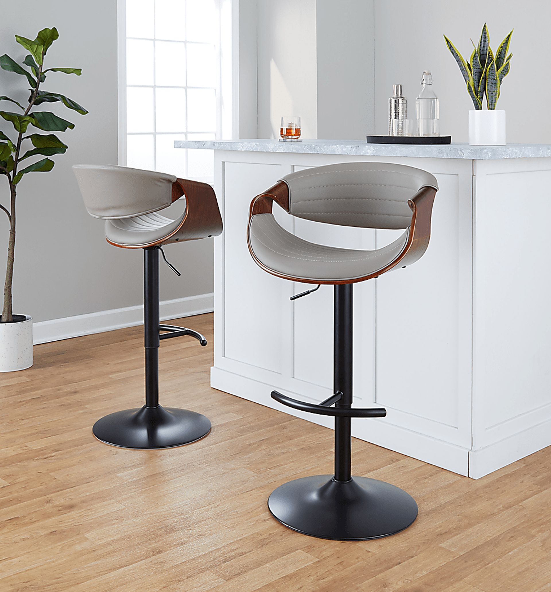 Loblolly VII Gray Adjustable Barstool, Set of 2 - Image 2