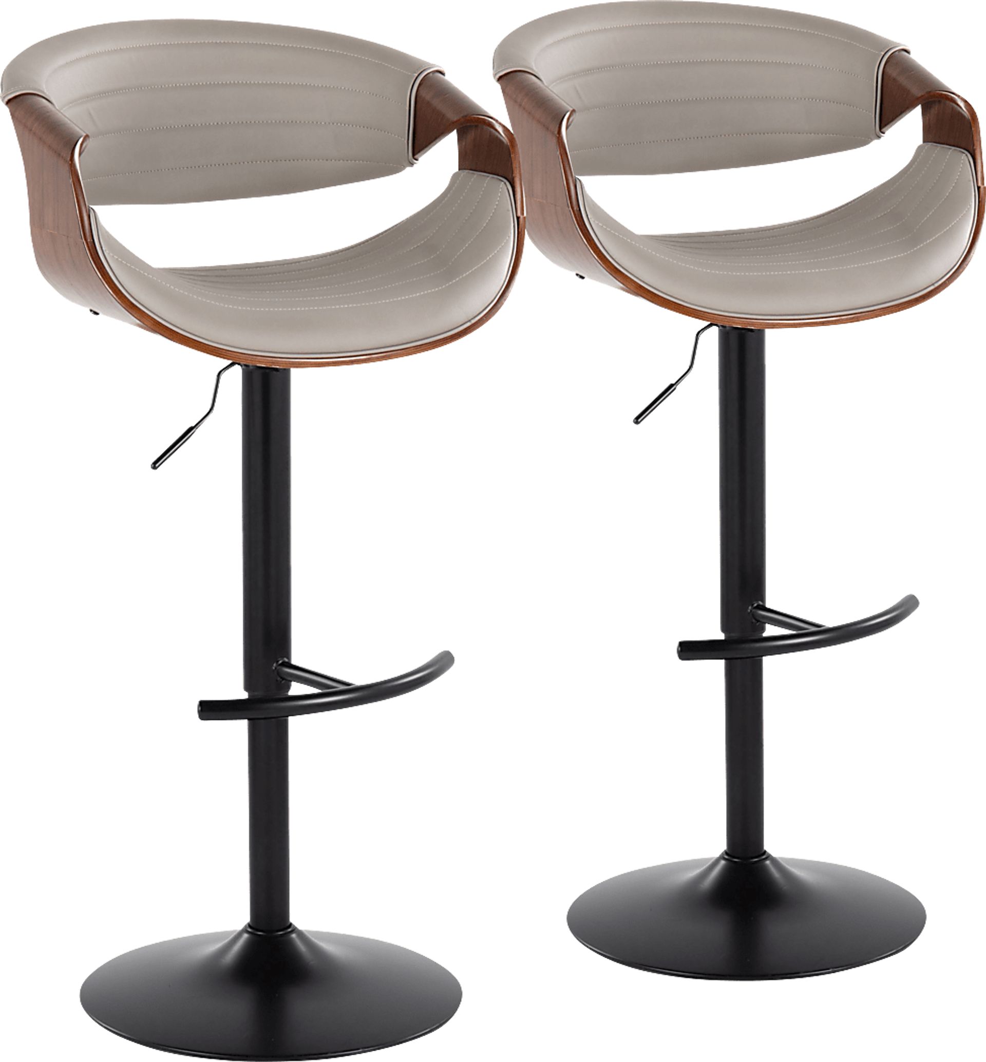 Loblolly VII Gray Adjustable Barstool, Set of 2 - Image 1