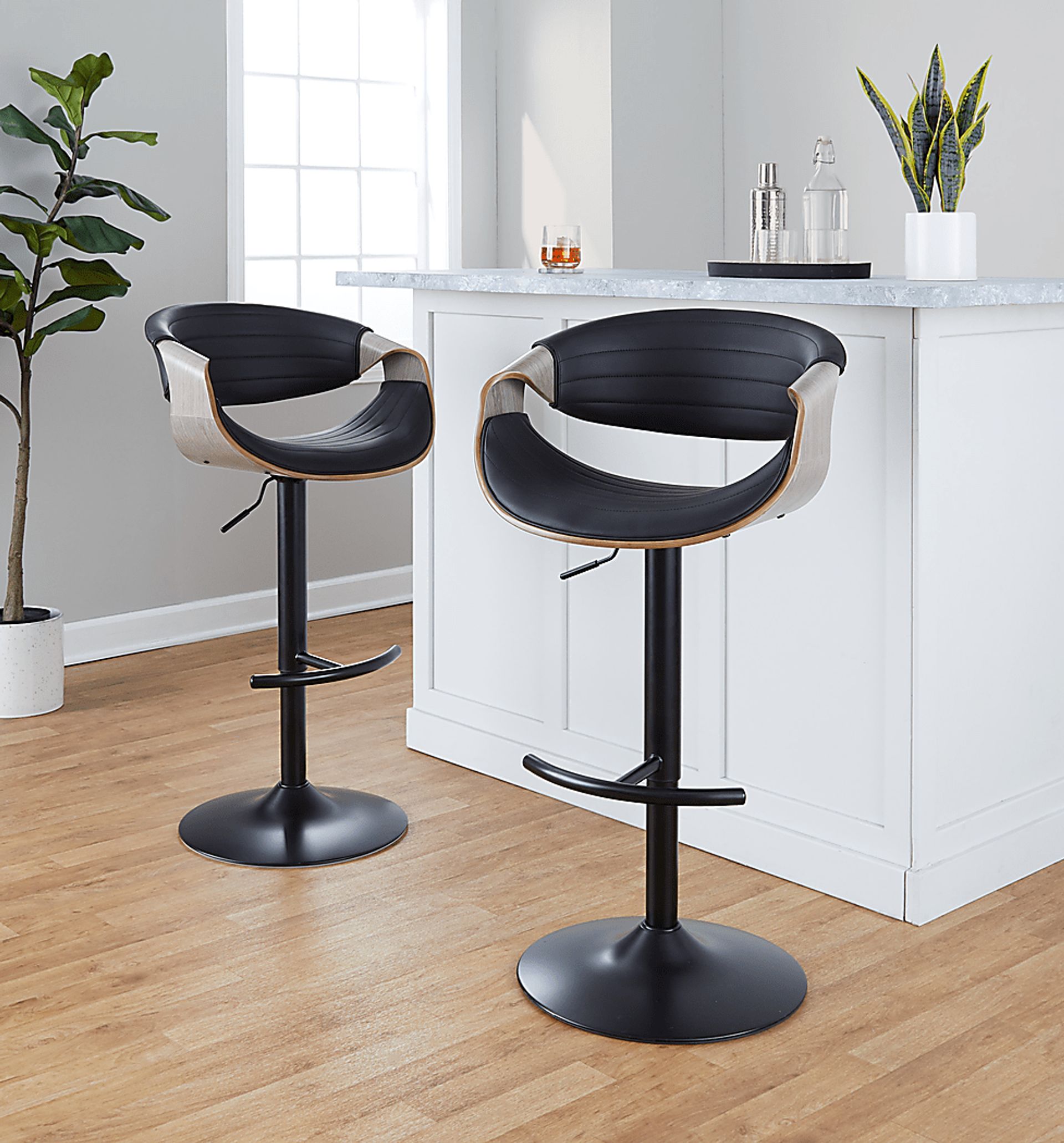 Loblolly X Black Adjustable Barstool, Set of 2 - Image 9
