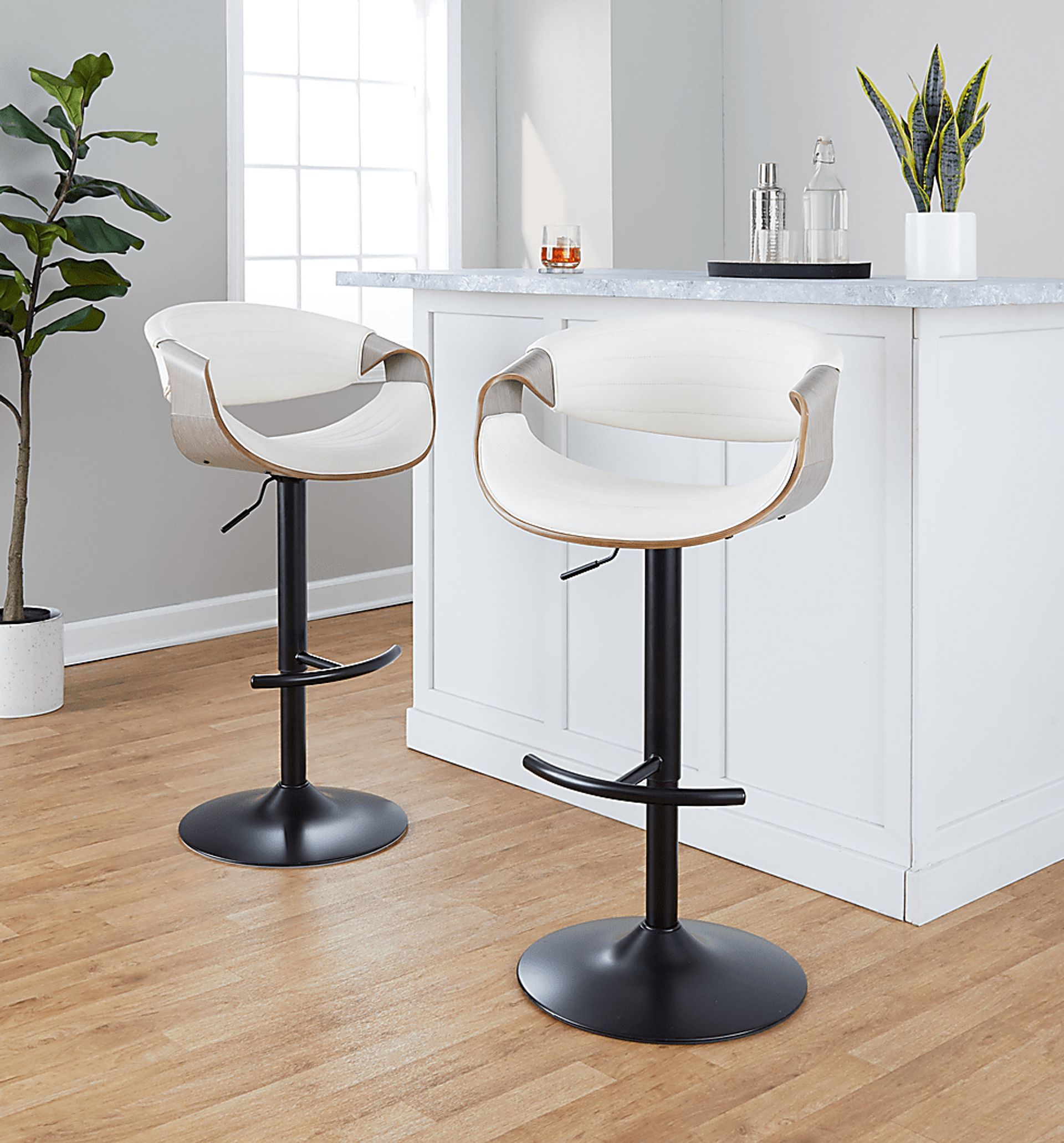 Loblolly X White Adjustable Barstool, Set of 2 - Image 9