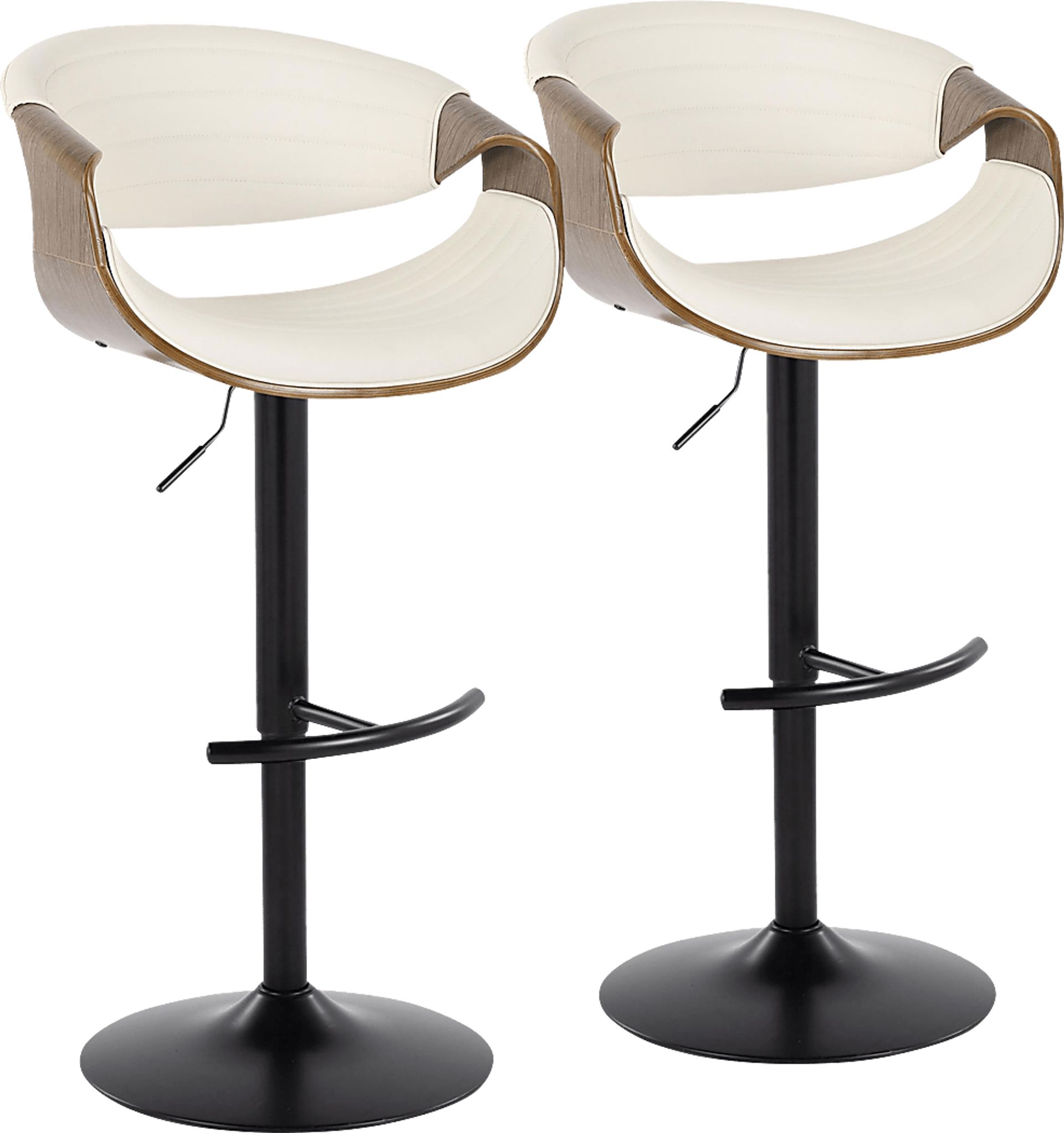 Loblolly X White Adjustable Barstool, Set of 2 - Image 1