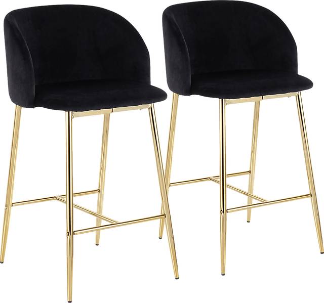 Lobolly I Black Counter Height Stool, Set of 2 - Thumbnail - Image 1