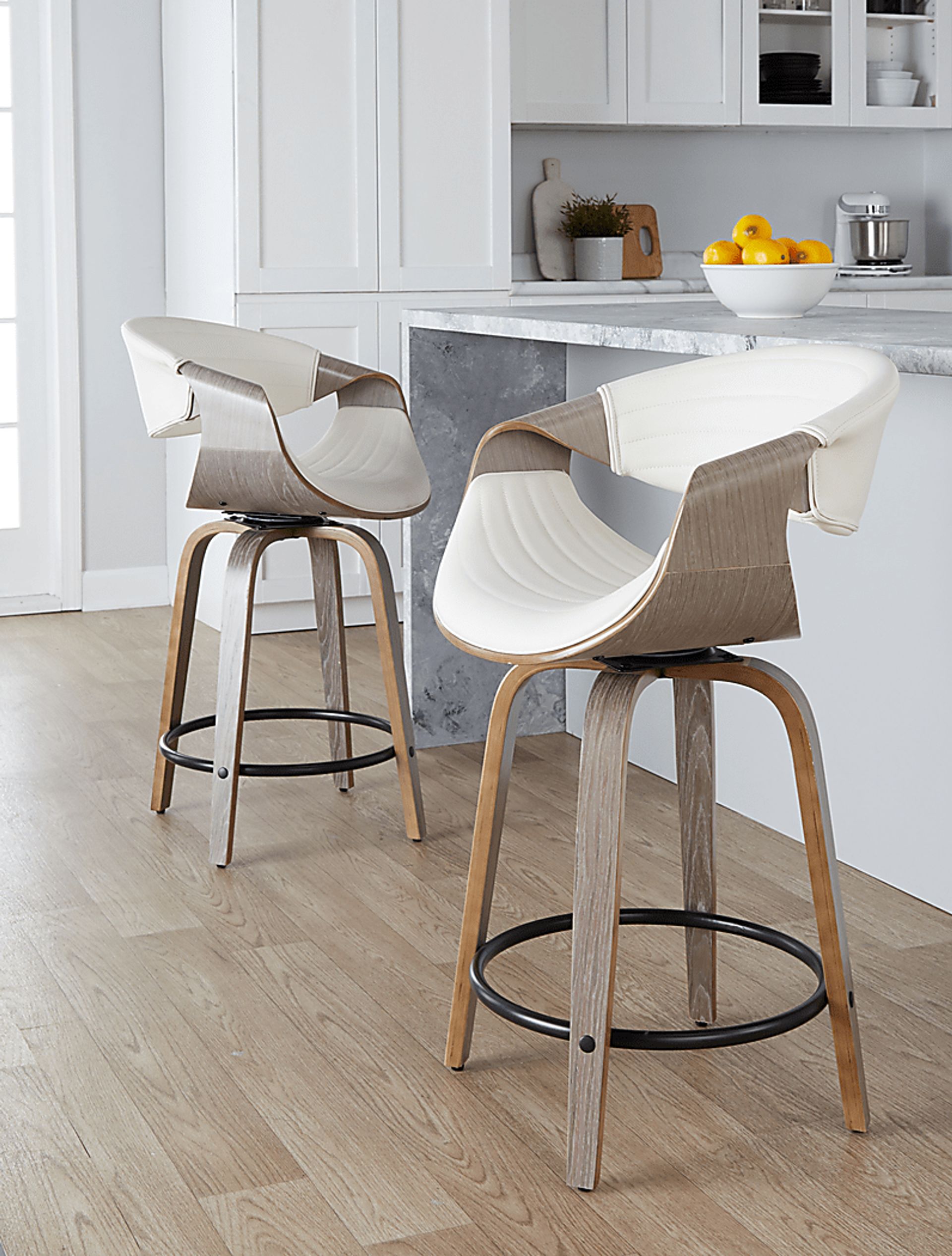 Lobolly I White Swivel Counter Height Stool, Set of 2 - Image 11