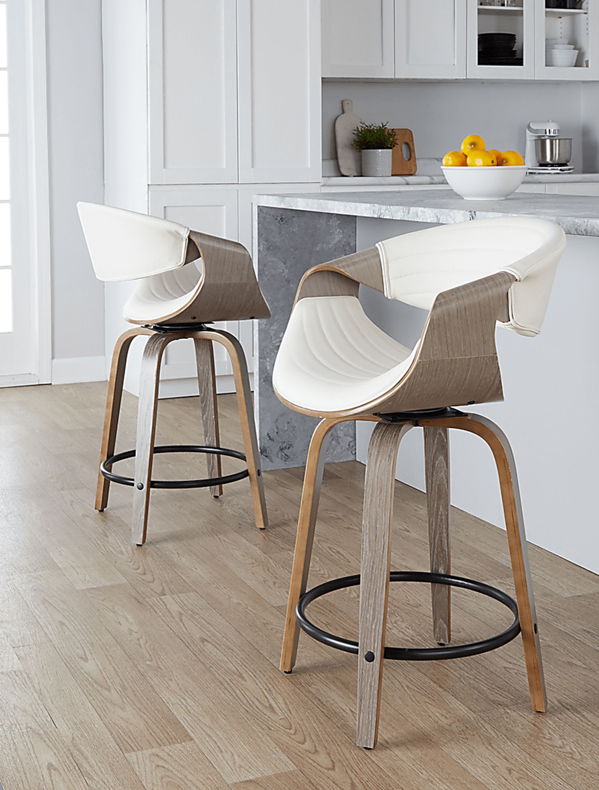 Lobolly I White Swivel Counter Height Stool, Set of 2 - Image 10
